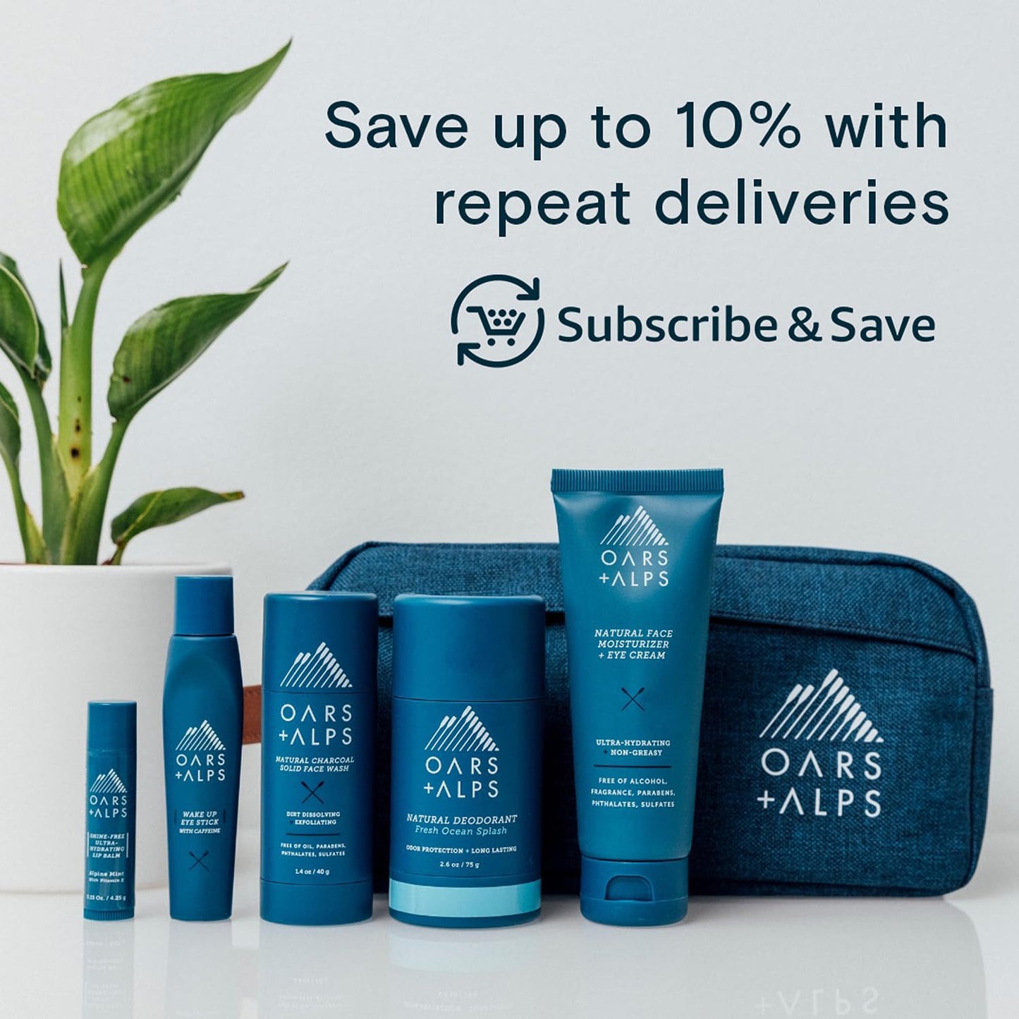 Oars + Alps Moisturizing Men's Bar Soap, Dermatologist Tested and Made with Clean Ingredients, Travel Size, 6 Pack, 6 Oz Each