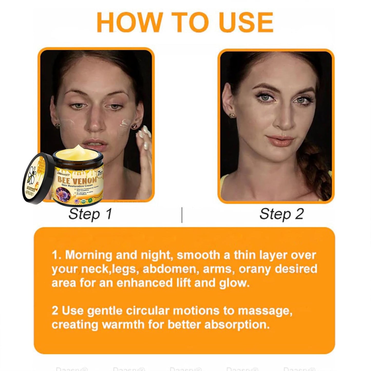 Bee Venom Skin Restoration Cream, Bee Venom Skin Treatment Cream, Professional Bee Venom Comprehensive cream - Anti-Wrinkle Moisturizing for All skin Typess (3)