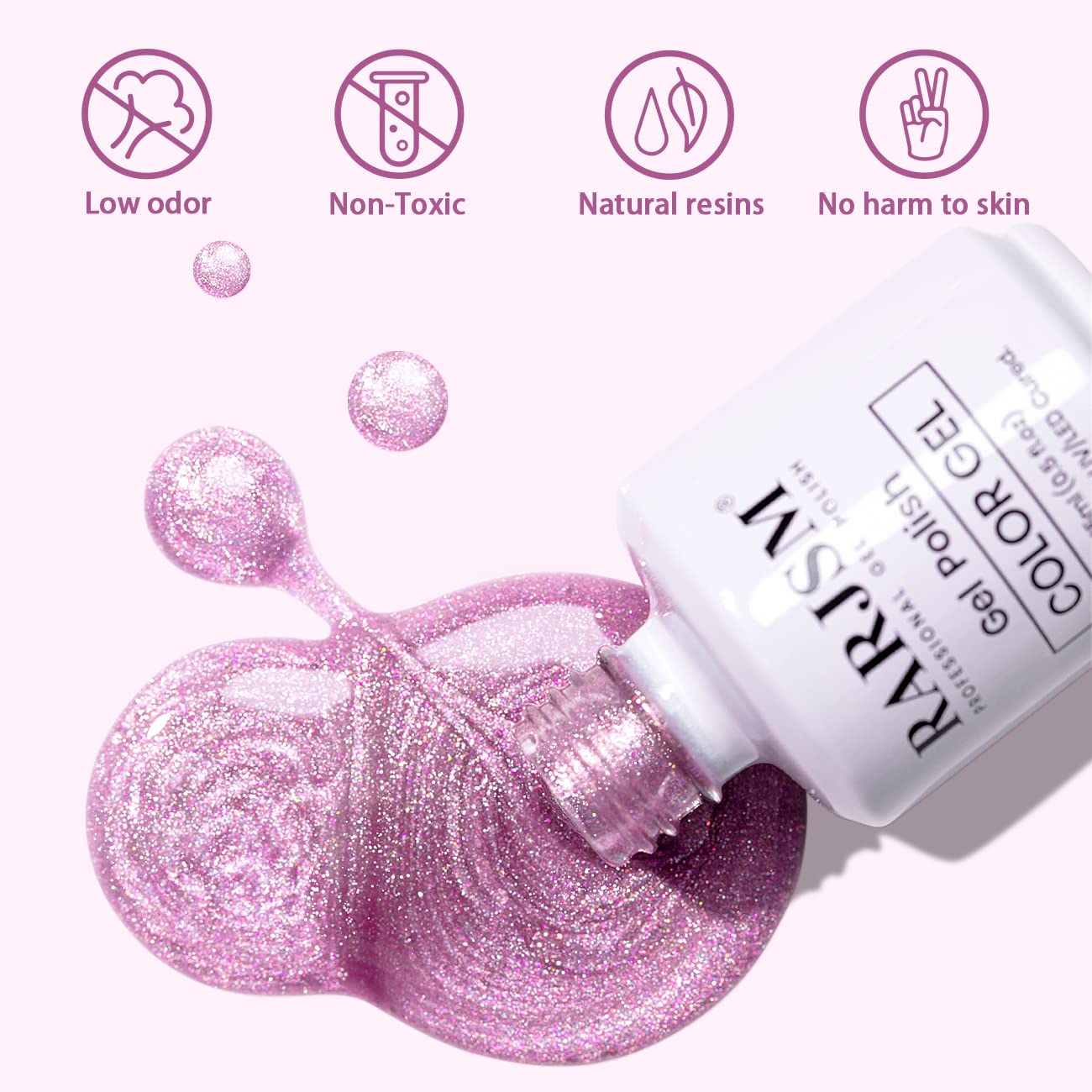 RARJSM Cat Eye Gel Nail Polish Aurora Light Color Velvet Silver Glitter Rose Red Galaxy Clear Shimmer Ice Gel Polish with Magnet Stick LED UV Curing Requires Soak Off Home Salon Single Bottle 15ml