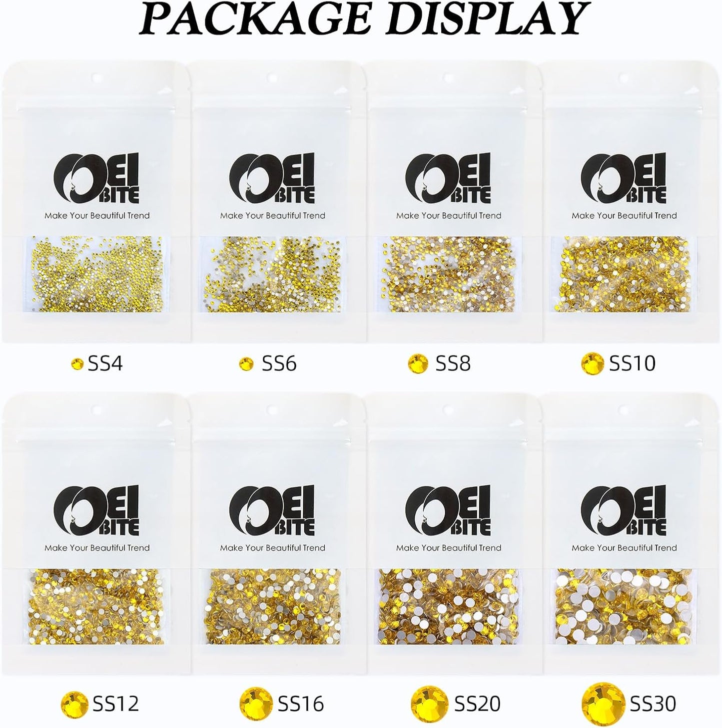 Citrine Flatback Rhinestones, Glass Rhinestones for Nail Art and Craft, Glue Fix, Loose Crystal Gemstones(Yellow, SS30, 288pcs, 6.4-6.6mm)