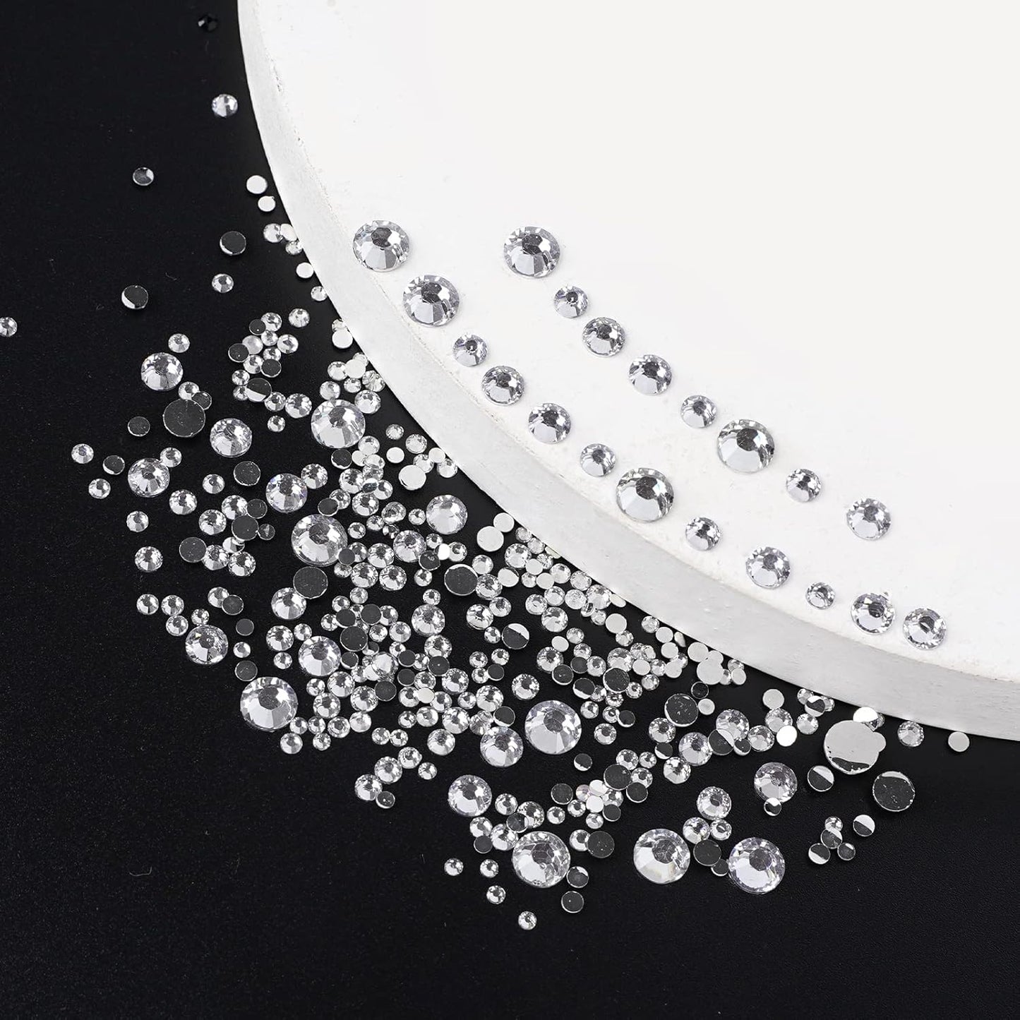 Canvalite 2784PCS Rhinestones Flatback Gems, Nail Rhinestones Nail Art Gems with Jewelry Glues, Pick Up Tweezers and Rhinestone Picker Dotting Pen, Nail Art Tools for Nails, Clothes, Face, Crafts