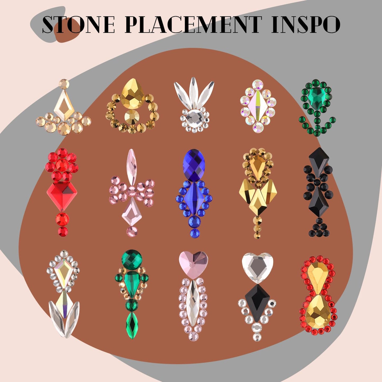 1680Pcs Silver Clear Nail Rhinestones 180Pcs Multi Shapes Glass Flatback Nail Gems + 1500Pcs 1.5-4mm Round Crystal with Rhinestones Glue Gel, Manicure Nail Charms Diamond Gemstones for Nail Art