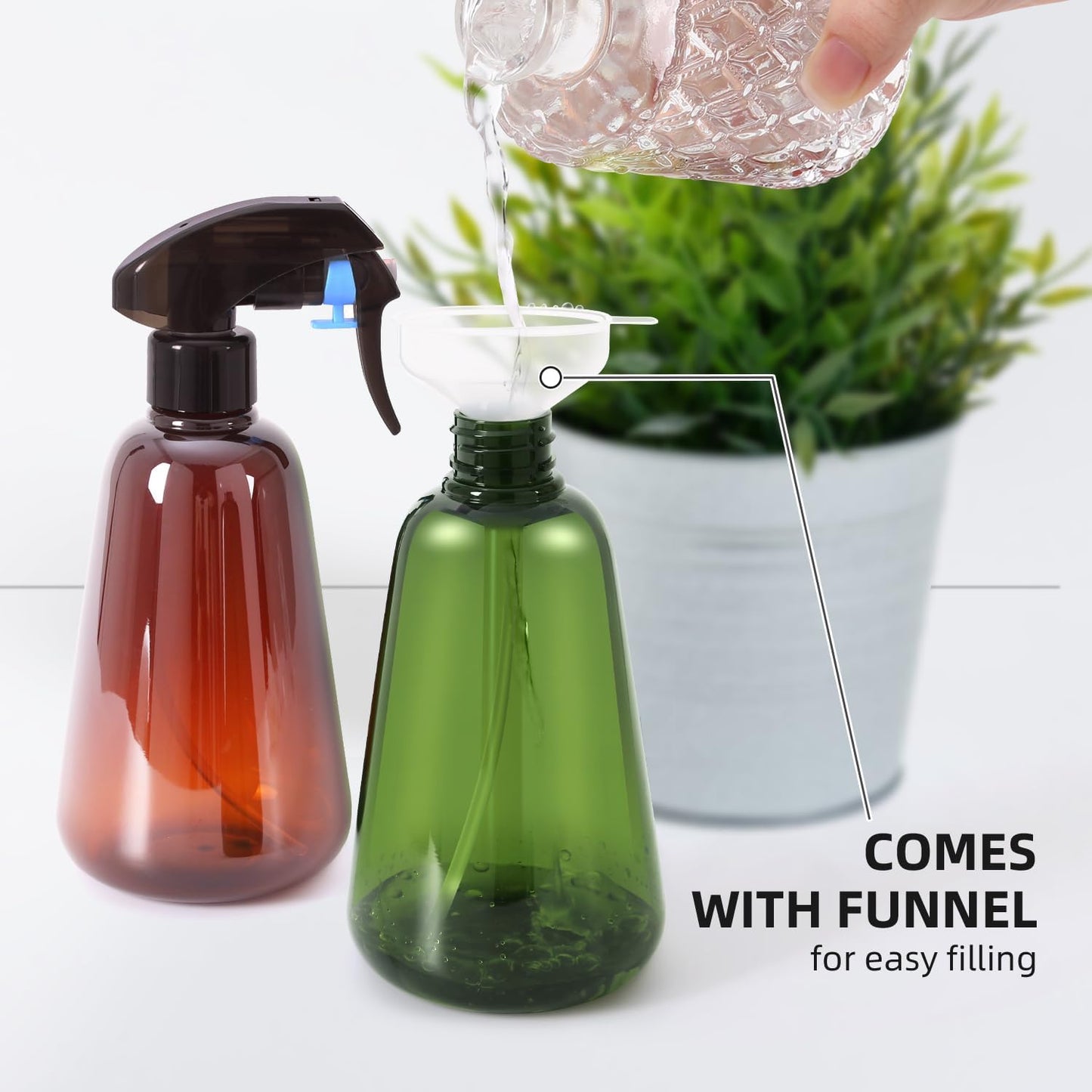 Spray Bottle for Plants 2 Pack, 16oz - Ultra Fine Mist, Plant Mister Empty Spray Bottles Indoor, Leak Proof Misting Water Sprayer Bottle for Gardening, Plant Care, Hair Care, Cleaning Solutions