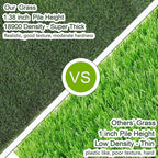 Fas Home Artificial Grass Turf 15FTx62FT, 1.38" Pile Height Realistic Synthetic - Image 2