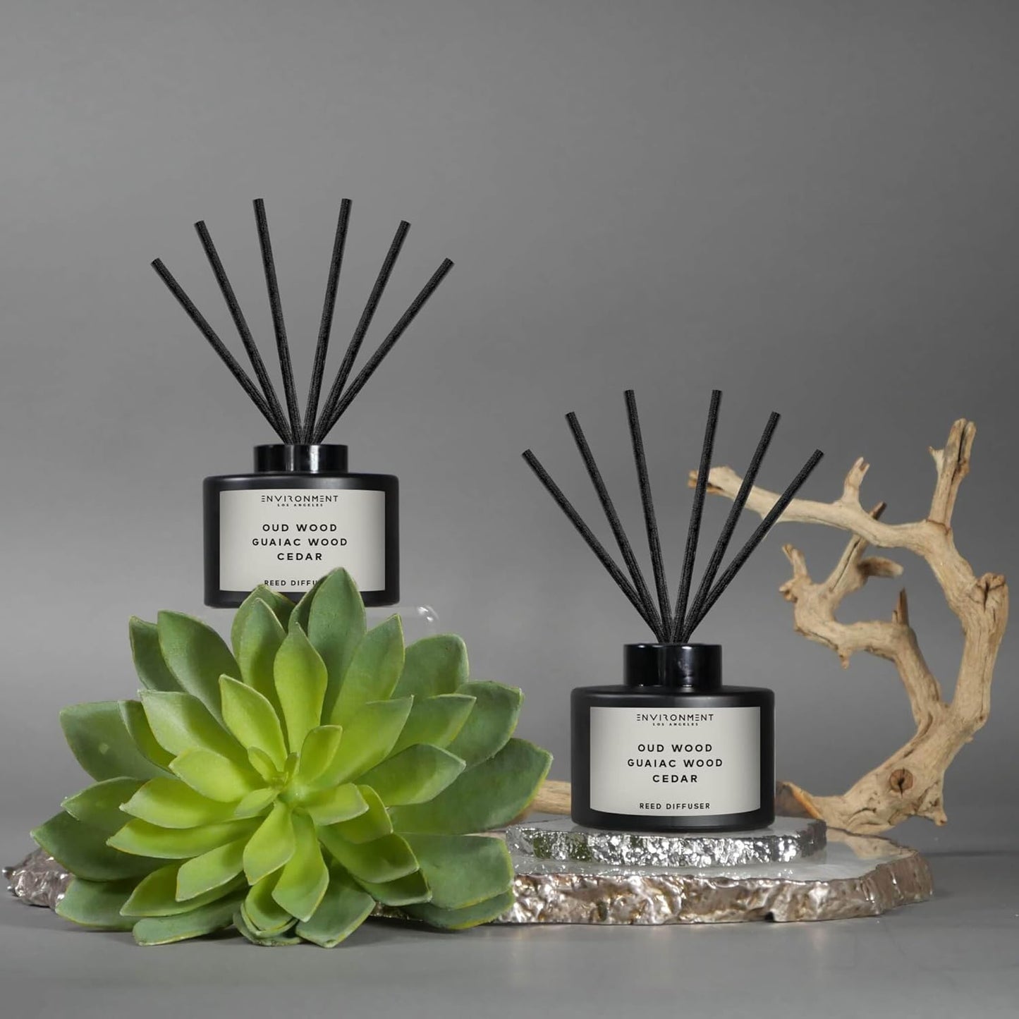 ENVIRONMENT Inspired by Designer TF Oud W0od Reed Diffuser, 200ml Luxury Scented Aromatherapy (Oud Wood | Guaiac Wood | Cedar) Reed Diffusers for Home, Diffusing Oil Fragrance, Home Fragrance Products