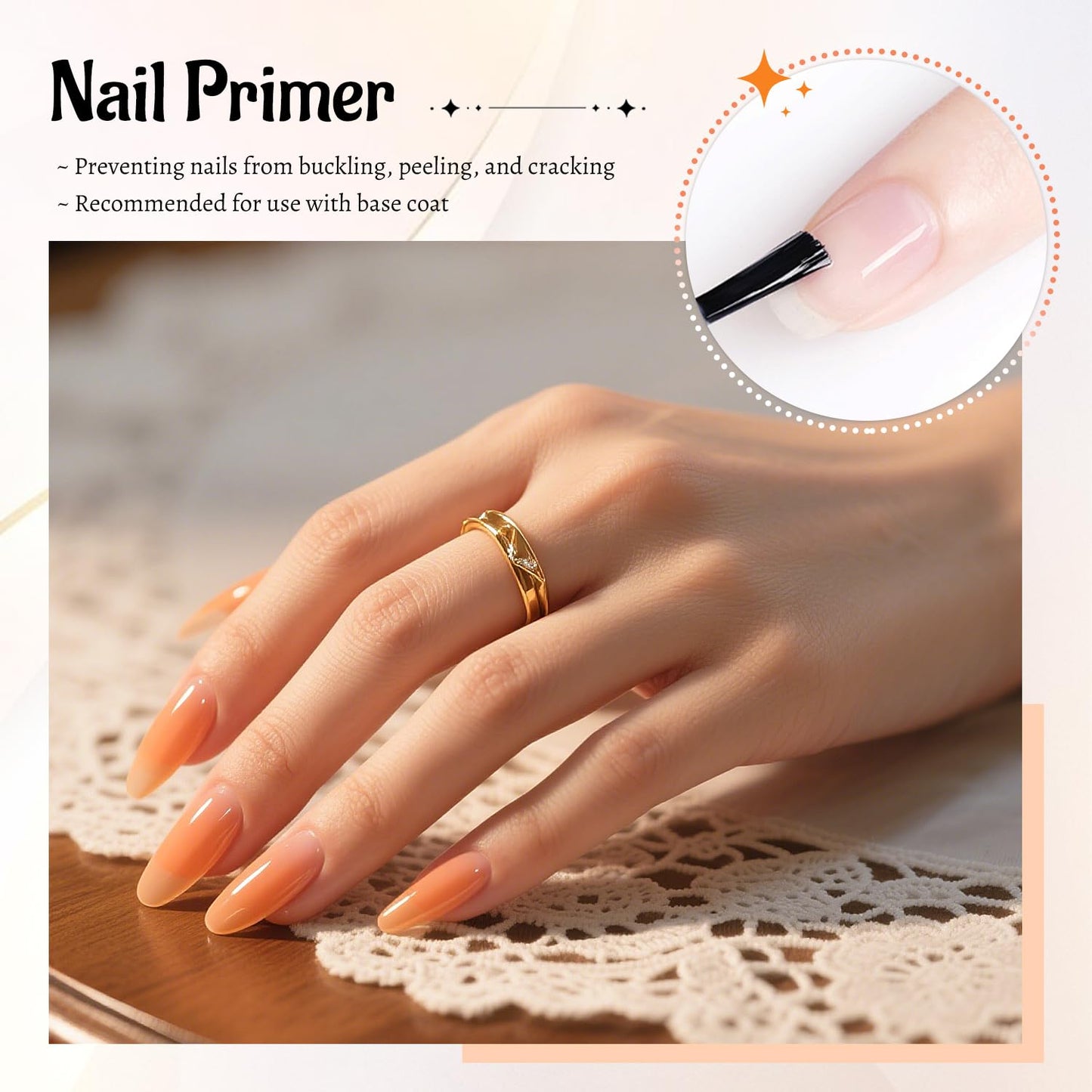 JODSONE 4 Bottle 10ML Nail Primer Base Coat Top Coat and Builder Gel Glossy Durable Long Lasting Gift for Girls at Home Salon Design
