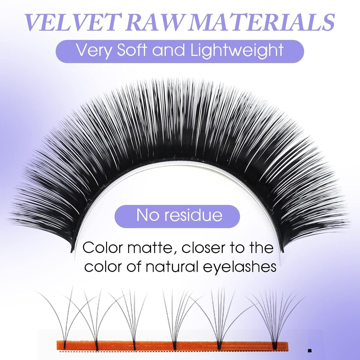 Easy Fan Volume for Lash Artists: Wendy, Handmade Fans for Eyelash Extensions, Self Fanning, Blooming, C-KH, Black, C-0.05-8-14