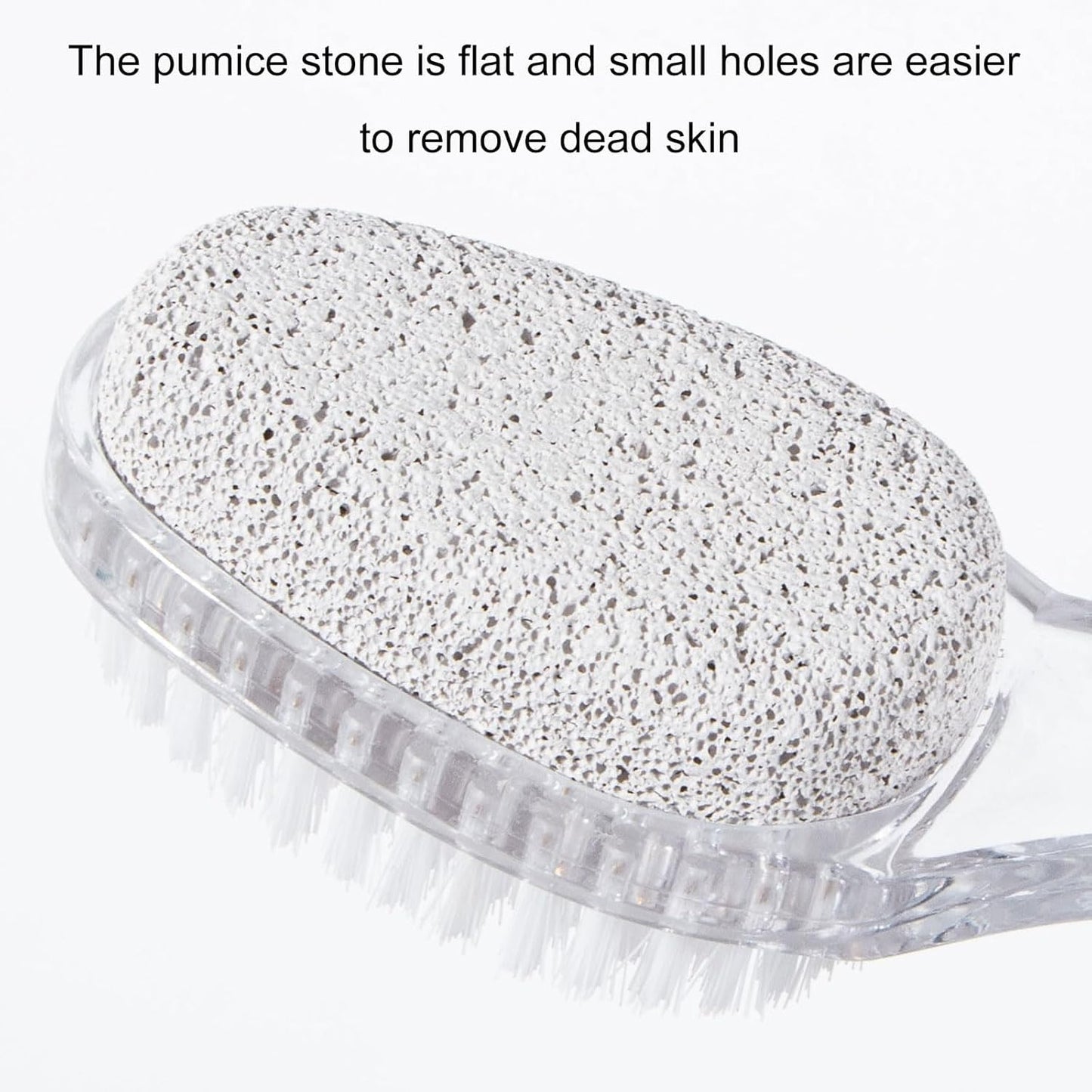 6 Pcs Foot Pumice Stone Brush Calluses Remover, Ooloveminso Large Foot Scrubber Foot File with Handle 2 in 1 Suitable for Horniness Foot Spa, Foot Care Smooth Skin (Transparent)
