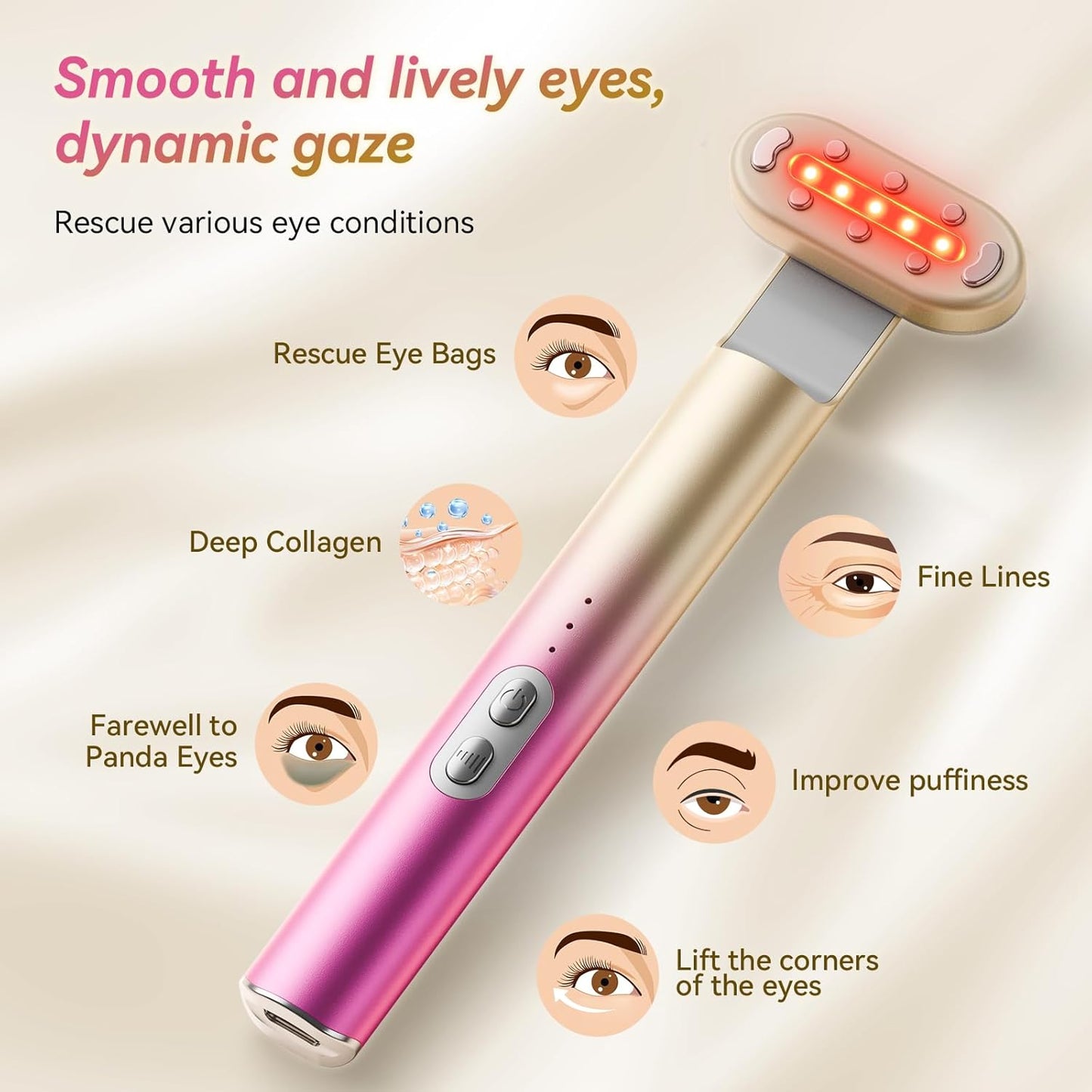 7 in 1 Red-Light-Therapy，Red Light Therapy for Face Eye Skincare Equipment at Home，Red for Skincare & Blue Rejuvenation Tool (Rose Purple)