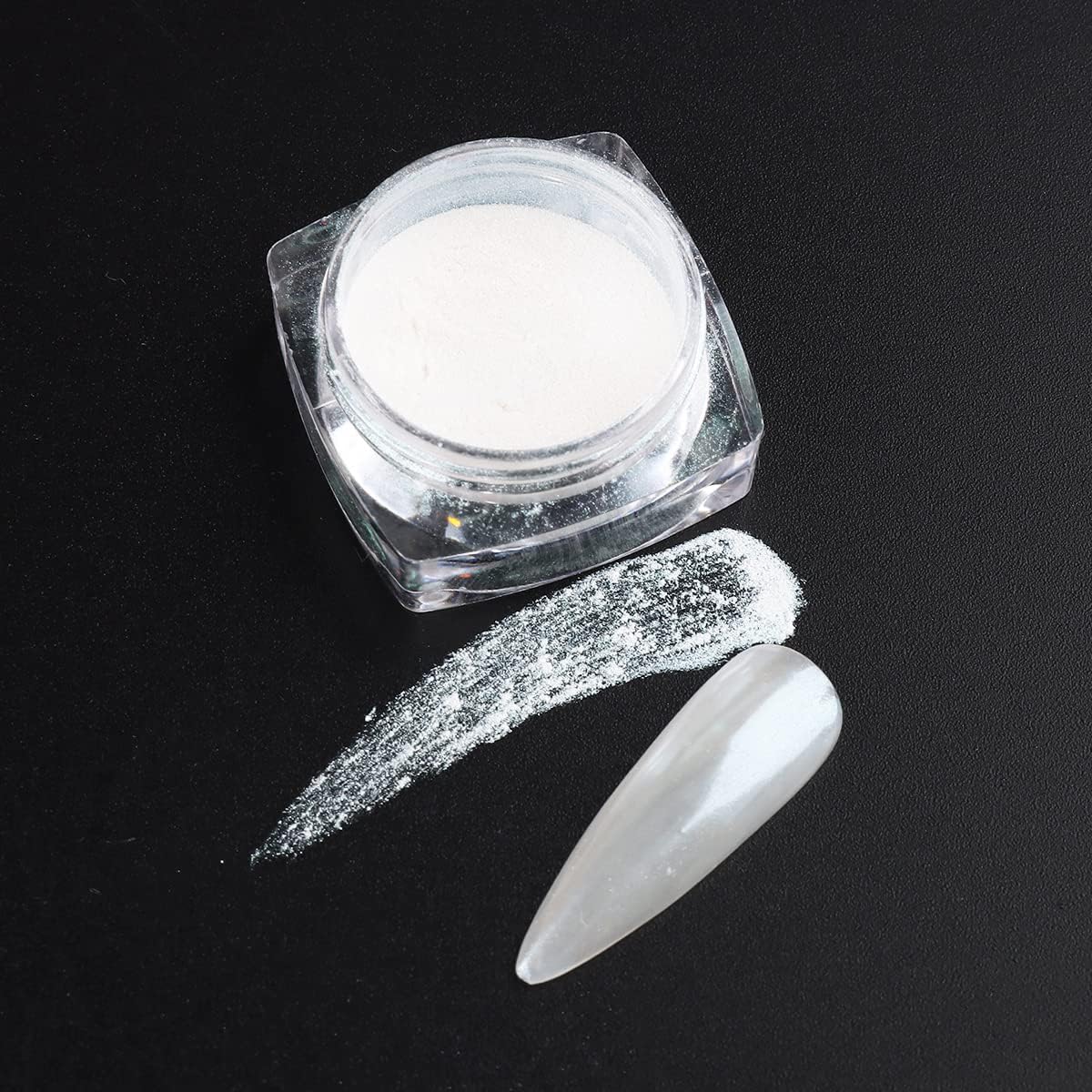Pearl Chrome Nail Powder Set - 6 Colors Aurora Powder Mermaid Effect for Nails Iridescent Nail Glitter Shimmer White Rubbing Dust Nail Pigment Set Manicure Nail Art Decorations (Y451-459)