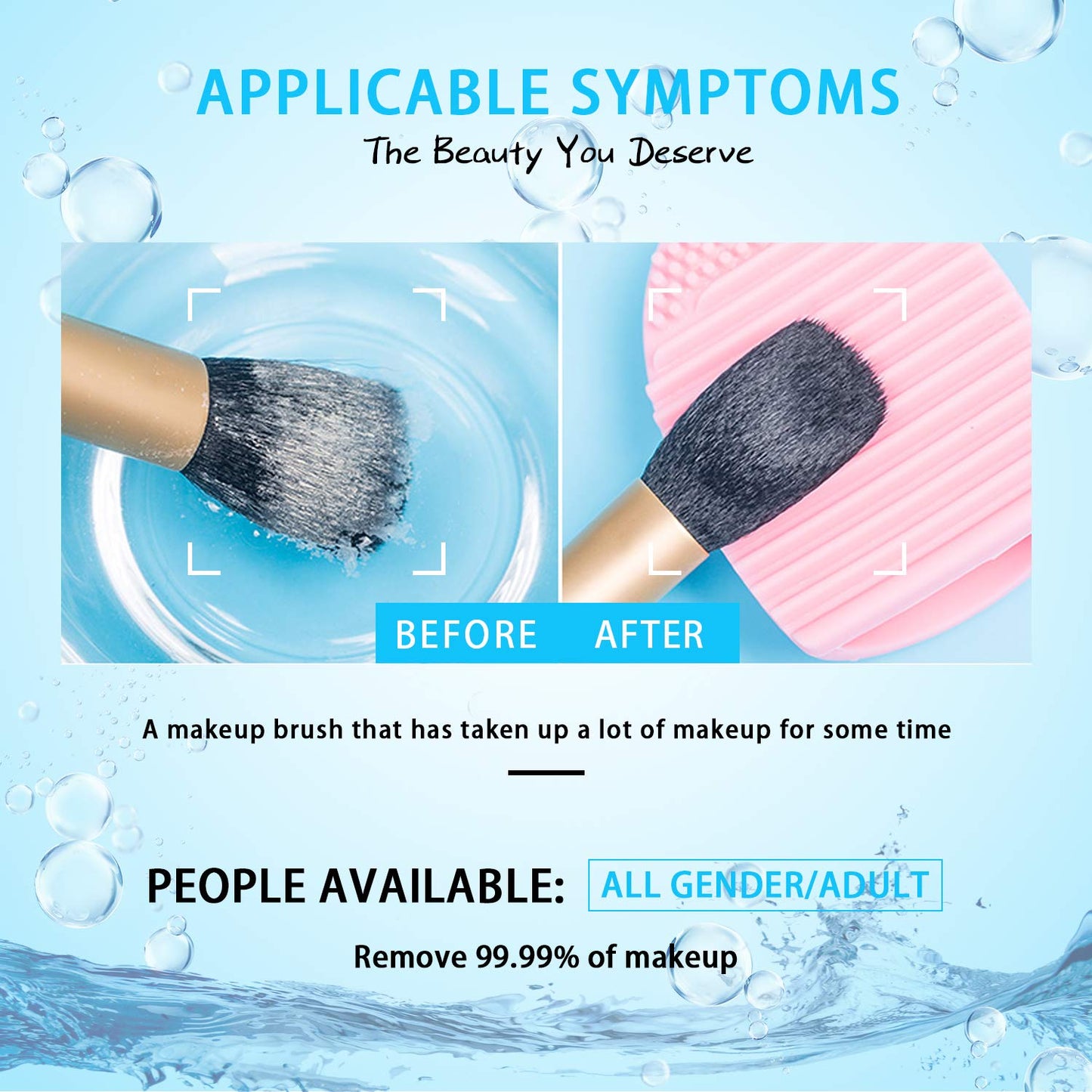 Makeup Brush Cleaner for Cosmetic Brushes, No-washing Quick Drying Deep Cleaning Spray Ideal for Makeup Brushes Sponges for Women Girls 3.38 oz