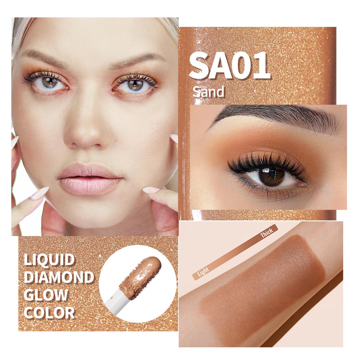 Oulac Matte Eyeshadow - Liquid Eyeshadow Base & Bronze Duo | Buildable, Smooth Eye Makeup, Wrinkle Resistant, Vegan, Cruelty-Free SA01