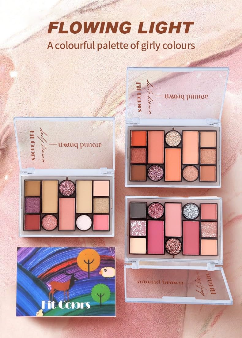 12 Colors Mini Glitter Eyeshadow Makeup Palette, Sexy Purple Shimmer Blush Highly Pigmented, Waterproof&Long Lasting paletas de sombras para de ojos, Quick Create a Flawless Look (03)