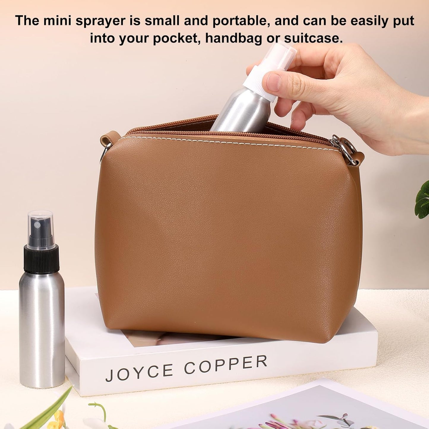 HARFINGTON 3pcs Aluminum Fine Mist Spray Bottles 150ml/5oz Metal Small Liquid Alcohol Refillable Travel Container with Black Plastic Nozzle Cap for Perfume Skincare Cosmetic Storage Bottle