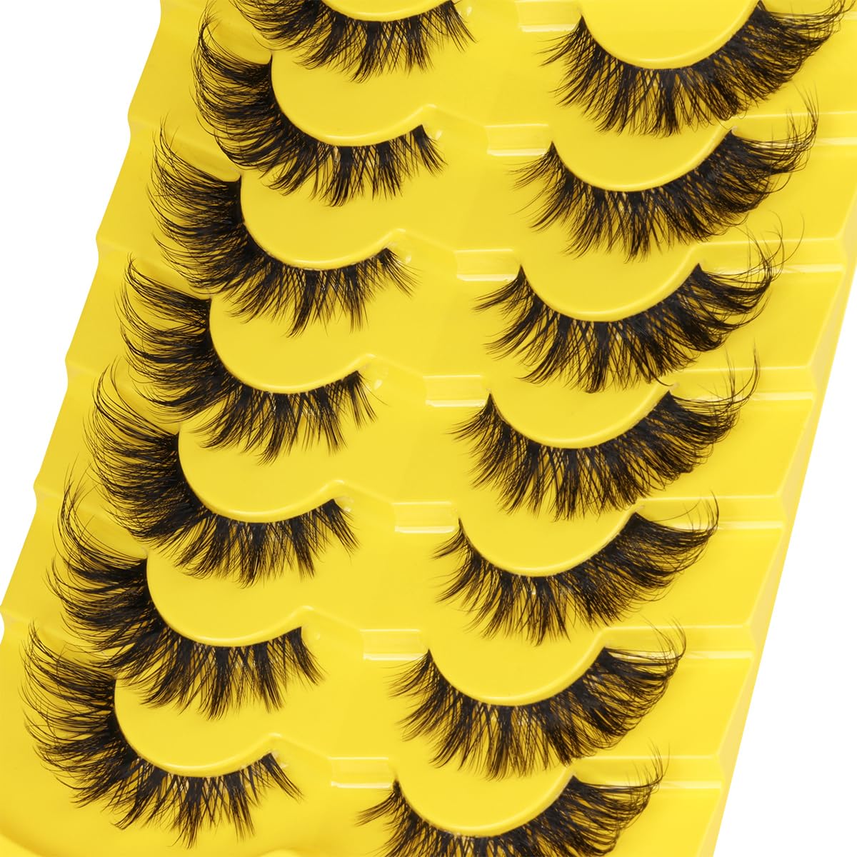 Fox Eye Lashes Wispy False Eyelashes Natural Look Clear Band Lashes 20mm 3D Mink Lash Cat Eye Spiky Strip Eyelashes Pack by Kiromiro
