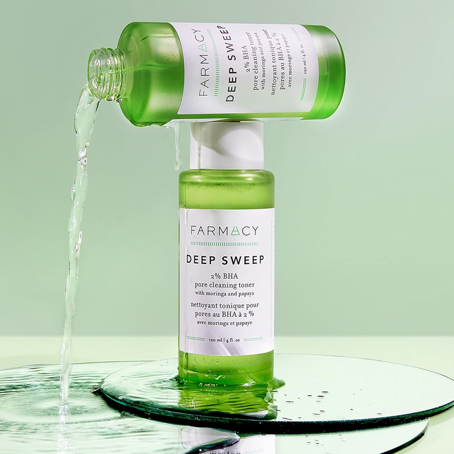 Farmacy 2% Salicylic Acid Toner for Face - Deep Sweep Gentle BHA Exfoliant for Oily Skin - Refines Texture with Papaya Enzymes & Moringa Water for a Healthy-Looking Complexion (50ml)