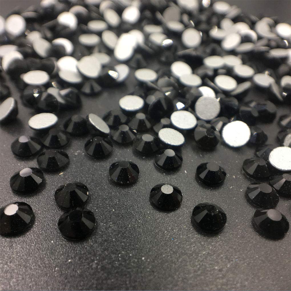 Rhinestones flat back gems round DIY decorative Nail Face and apparel accessories ss3-20 mix size(4320pcs black)