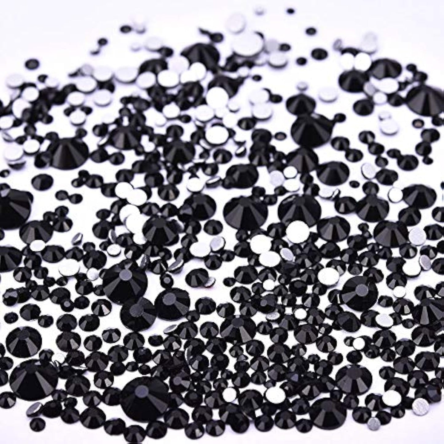 3456pcs Flatback Rhinestones Glass Charms Diamantes Gems Stones for Nail Art 6 Size ss4~ss12 Jet