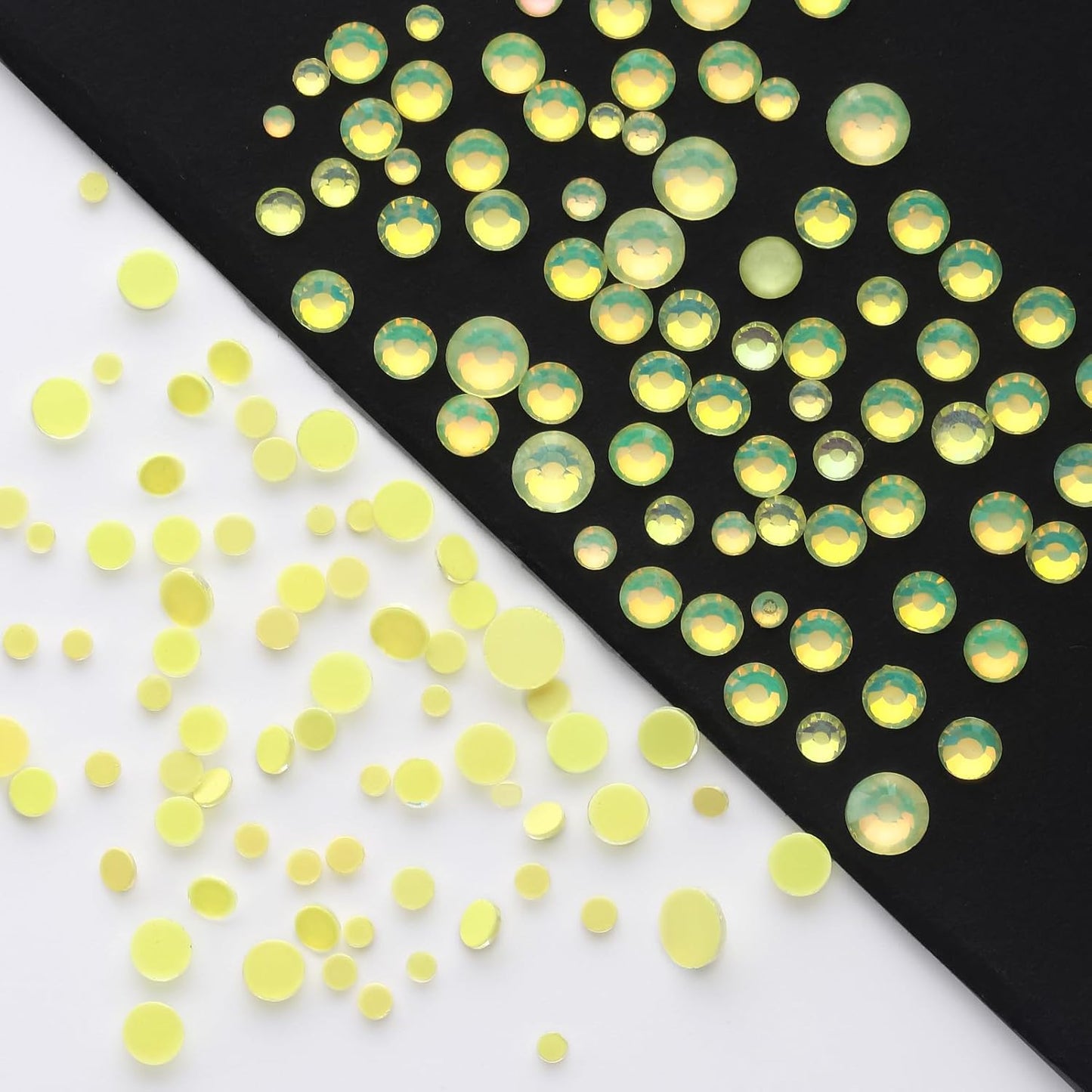 F Yellow Flatback Rhinestones, Glass Rhinestones for Nail Art and Craft, Glue Fix, Loose Crystal Gemstones(F Yellow, SS30, 288pcs, 6.4-6.6mm)