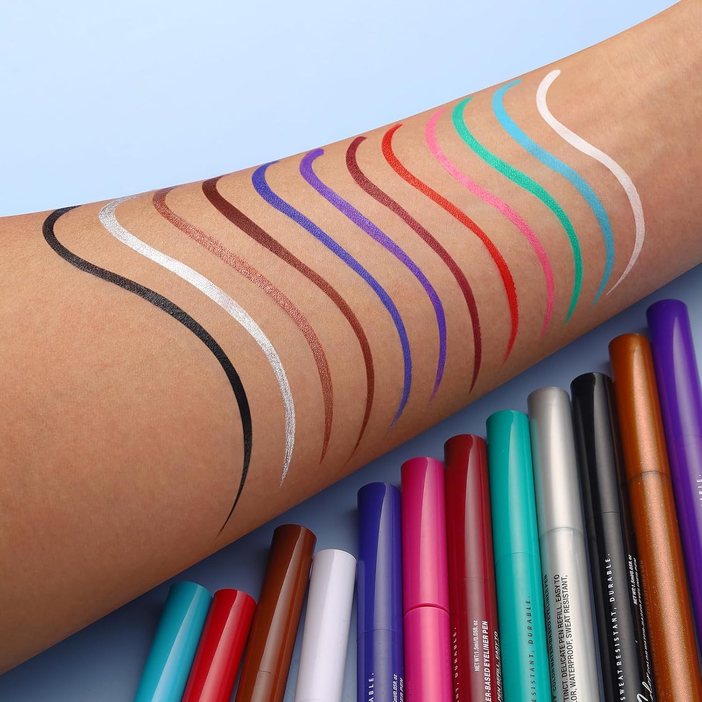LANGMANNI 4 Colors Matte Liquid Eyeliner Set, Neon Colorful Pigmented With Long-lasting, Smudgeproof & Waterproof Eye Liner Makeup for Bold & Stunning Looks - Gift for Girls(5+6+7+8)