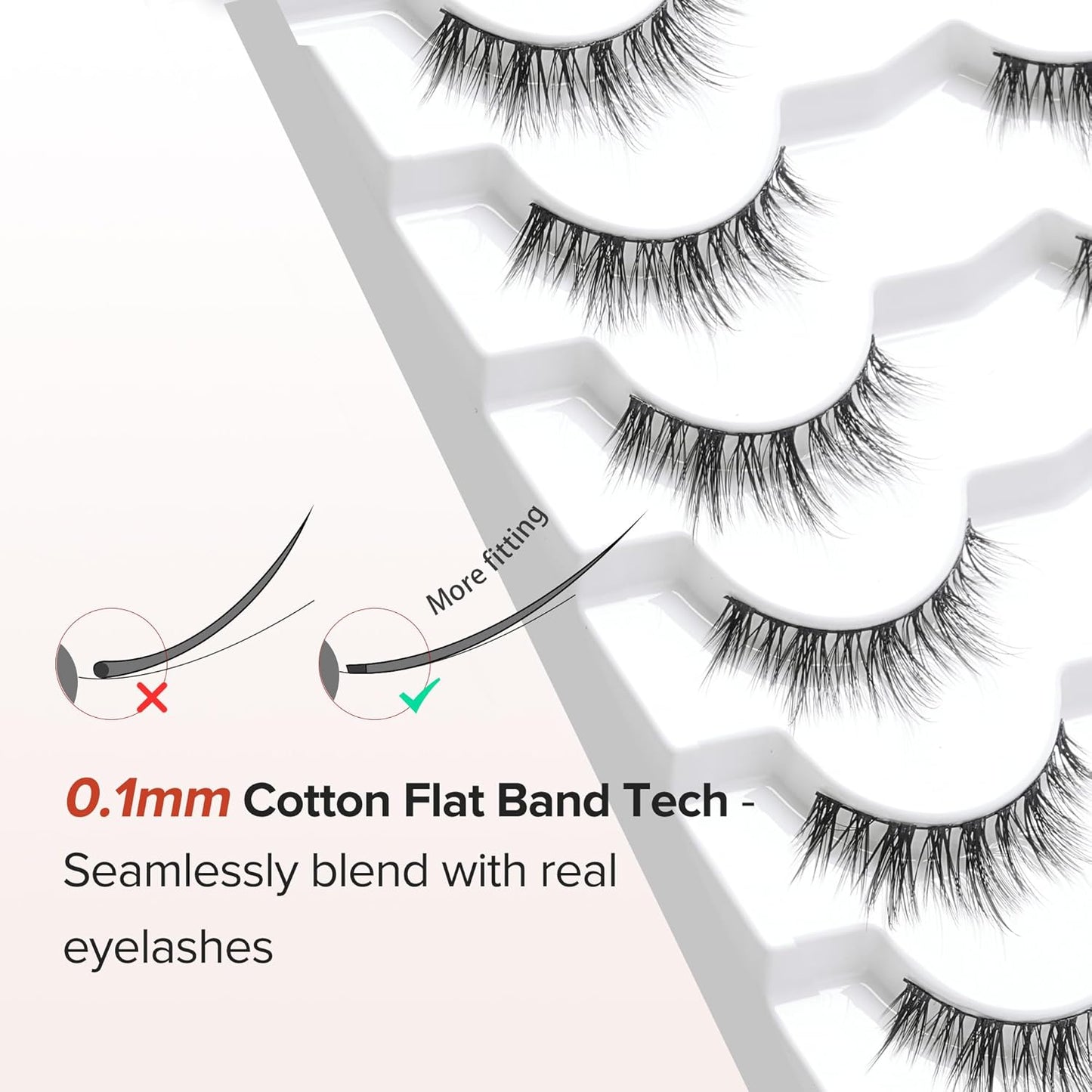 Wispy Lashes False Eyelashes Natural Manga Lashes Anime Lashes with Thinner Band Volume Fake Eyelashes Siligli 12mm Curly Eye Lashes Pack 7 Pair