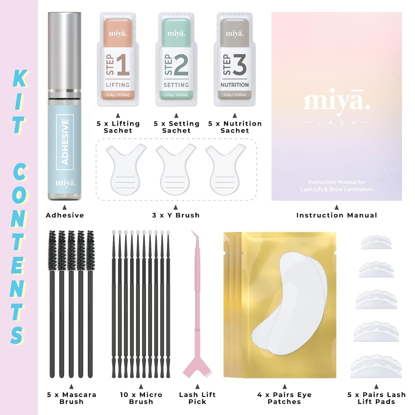2 in 1 Lash Lift & Brow Lamination Kit | Instant Fuller Eyebrows, Eyelashes | Salon Result lasts 8 weeks | Professional LVL, Perm, Laminate with Silicone Shields, Lash Picks
