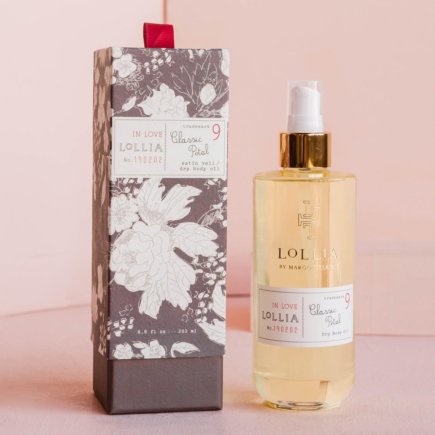 LOLLIA In Love Dry Body Oil, 6.8 Fl. Oz. – Classic Petal – Women’s, Scented, Moisturizing, Dry Body Oil for Women, For All Skin Types