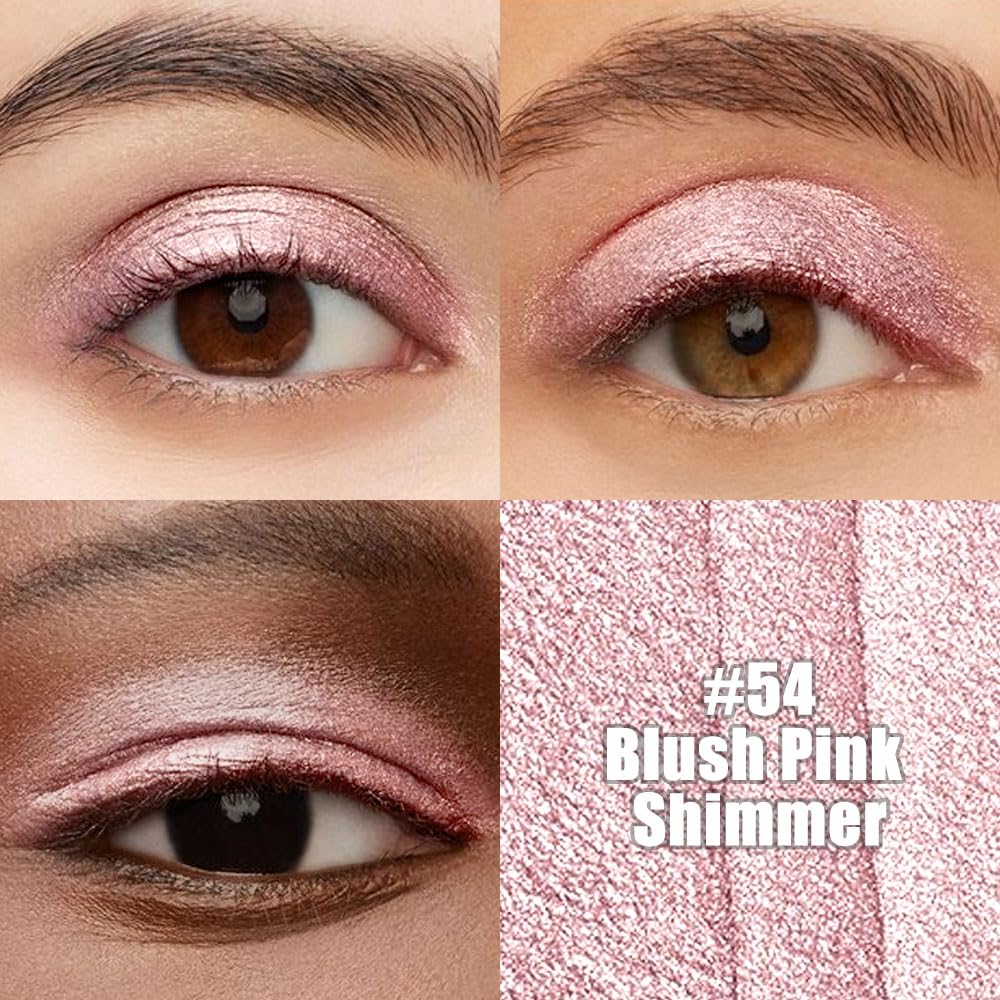 Kaely Cream Eye Shadow Sticks, Blush Pink Shimmer Eyeliner Pencil Eyeshadow Palette Makeup, Eye Highlighter Brightener Stick for Older Women Waterproof Pigmented, sombras para ojos, New-54
