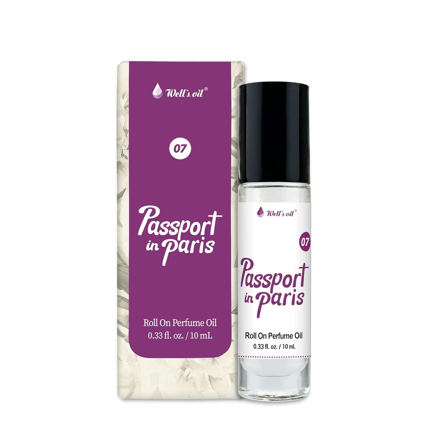 Well's Oil Roll-On Perfume Oil (Passport in Paris) | Top Notes of Mandarin & Red Berries | Long-Lasting | Paraben-Free | 0.33 Fl Oz / 10 ml