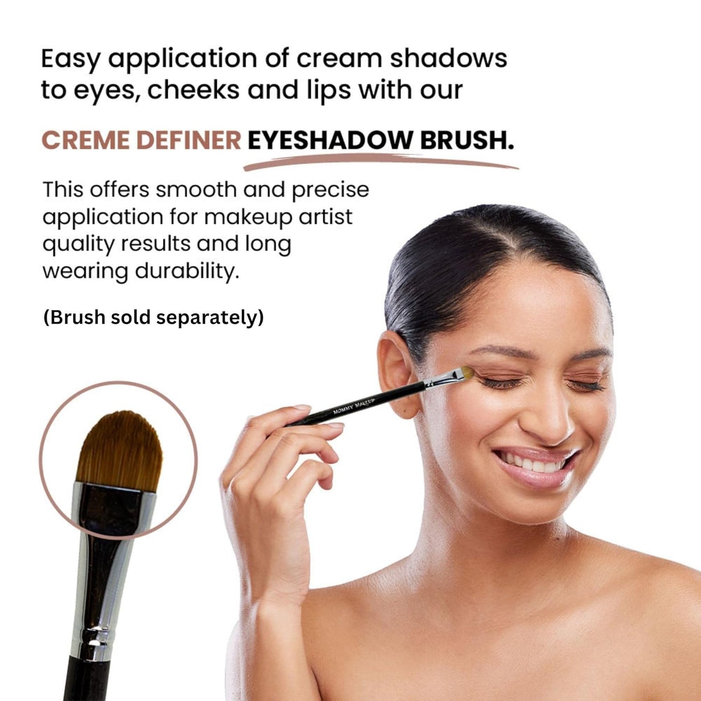 Mommy Makeup Any Wear Creme Eyeshadow - Waterproof, Crease-Proof, Long Lasting, High Pigment, Oil-free - Cream to Powder for Eyes, Cheeks & Lips (Misty Mocha)