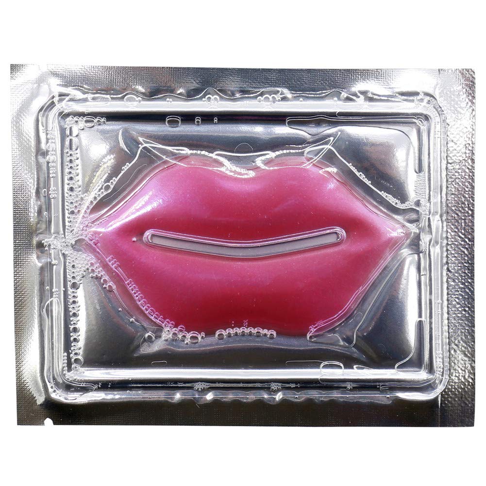 Adofect 30 Pieces Collagen Crystal Lip Masks, Collagen Lip Pads Great for Moisturizing, Remove Dead Skin, Anti Chapped & Anti-Aging and Plump Your Lips, Watermelom Red
