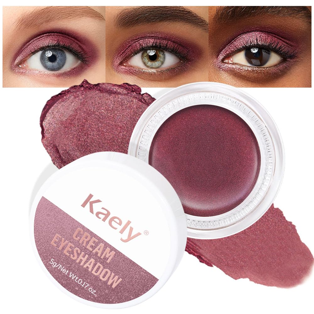 evpct Single Cream Eye Shadow Palette Pot Makeup for Older Women, Orchid Shimmer Glitter Metallic Monochrome Cream to Powder Eyeshadow Palette Eye Brightener, Highly Pigmented Waterproof Blendable
