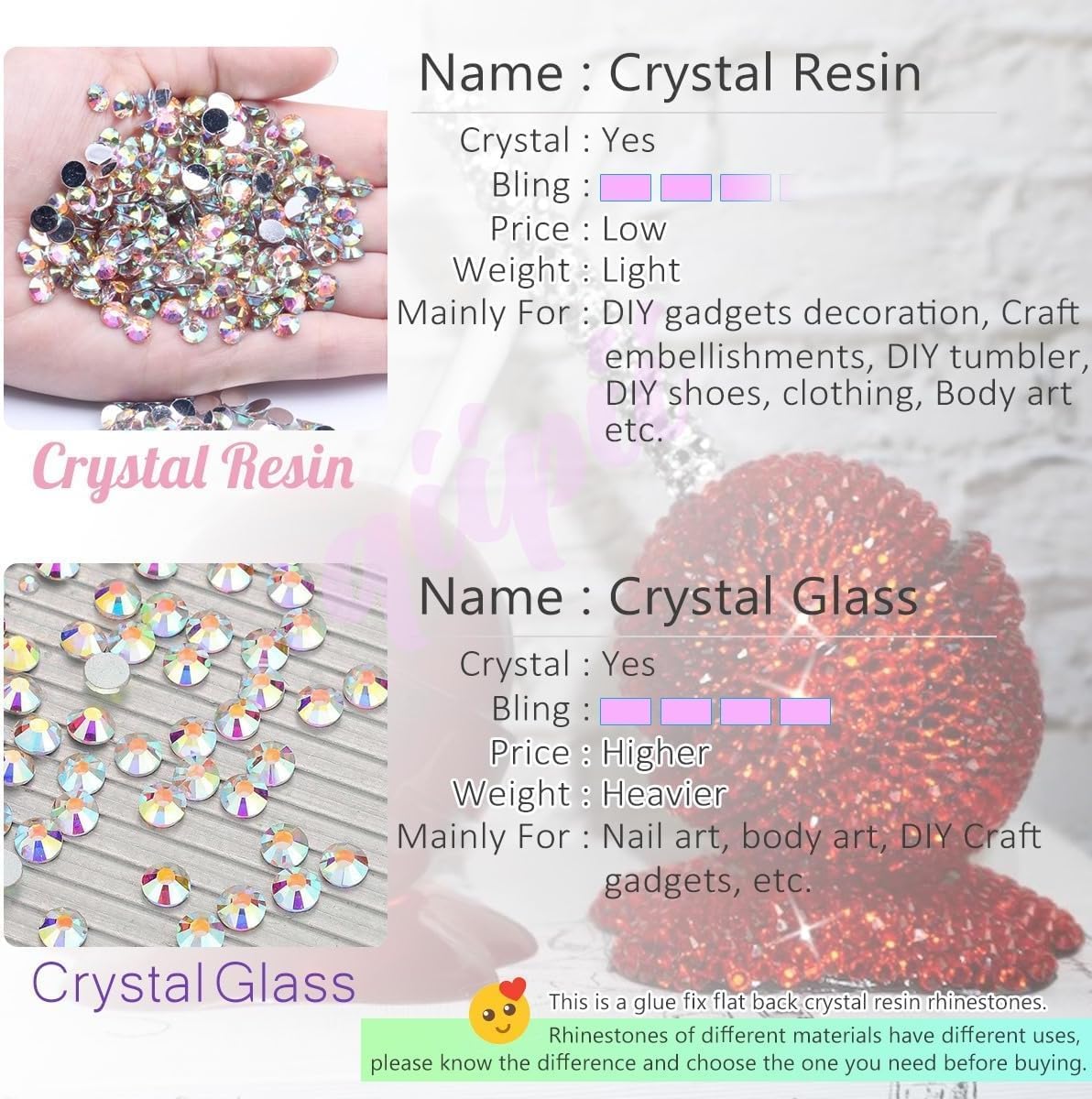 Light Green Crystal Resin Rhinestones w B7000 Jewelry Glue for Bedazzling Crafting 3mm 4mm 5mm 6mm Flatback Stones Diamonds Crystals Gems Charms Supplies for Nails Face Makeup Tumblers Crafts