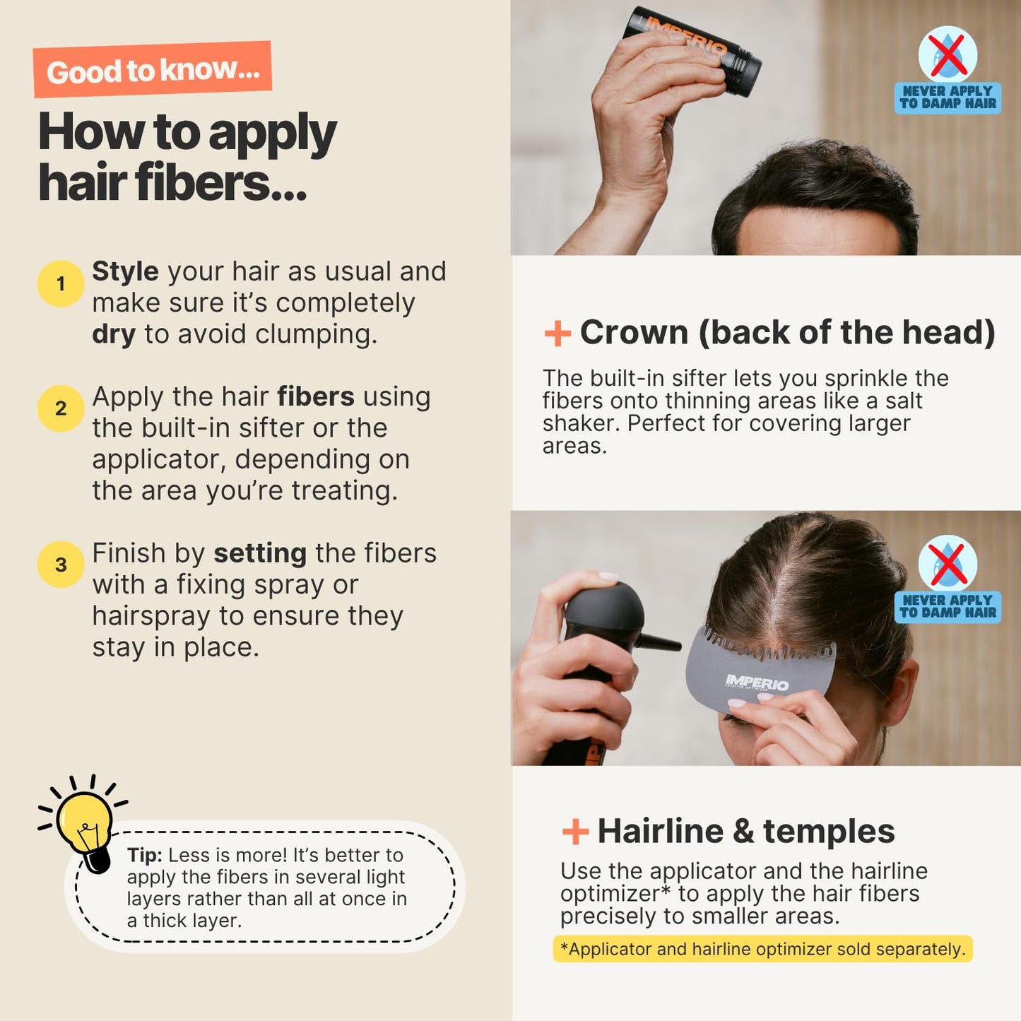 IMPERIO Hair Building Fibers for Thinning Hair - 26g Premium Hair Fibers for Women & Men in Hairdresser Quality - Hair thickening in less than 20 seconds (Black)