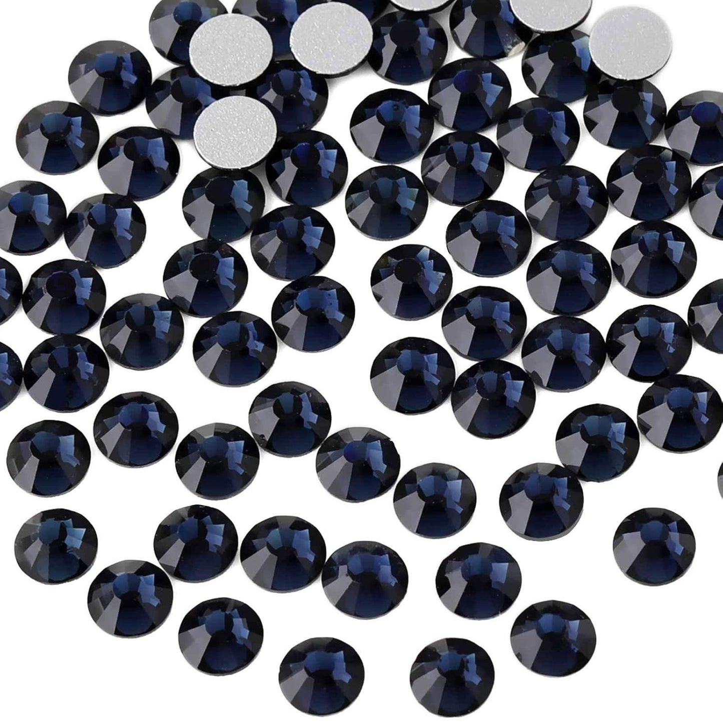 beadsland Flat Back Crystal Rhinestones Round Gems for Nail Art and Craft Glue Fix,Montana (6.4-6.6mm) SS30/288pcs