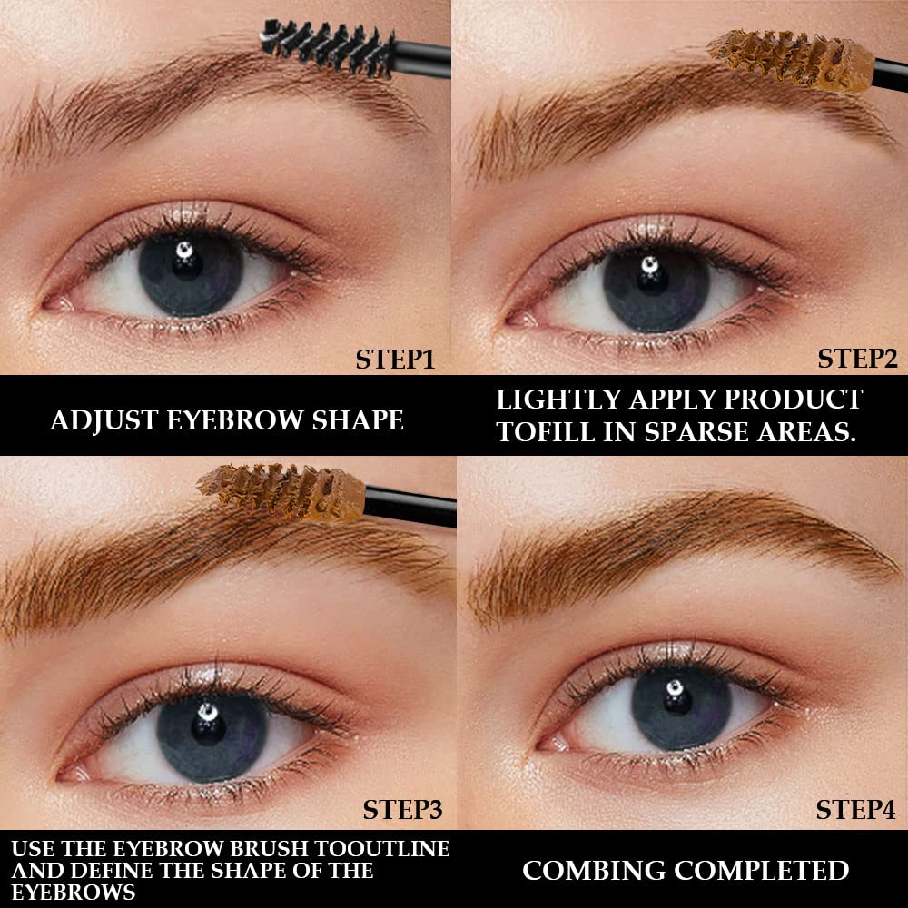 Kaely 2Pcs Thickening Brow Mascara,Tinted Eyebrow Gel Waterproof,Eyebrow Color Makeup,Brow Fast Sculpt,Vegan,Cruelty Free,maquillaje gel para cejas a prueba de agua,03 Auburn