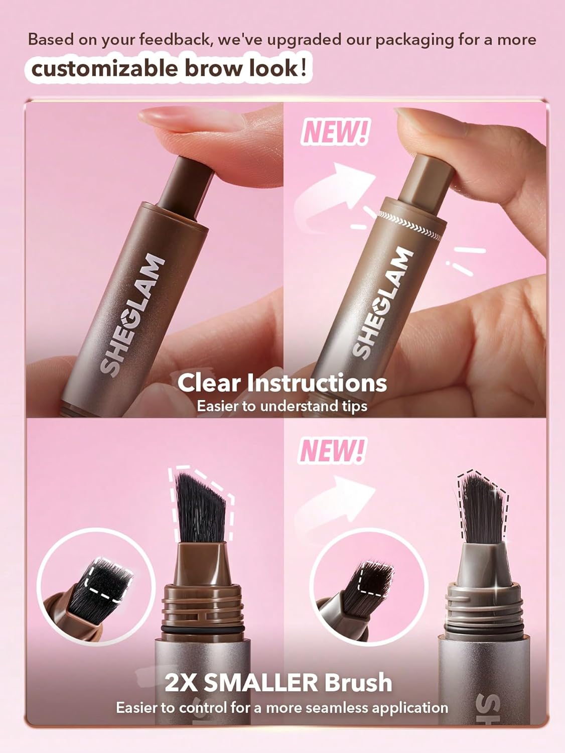 SHEGLAM Brow-Fection Angled Brush & Dip Upgraded Microblading Eyebrow Pen Long Lasting Waterproof Easy To Color-Auburn