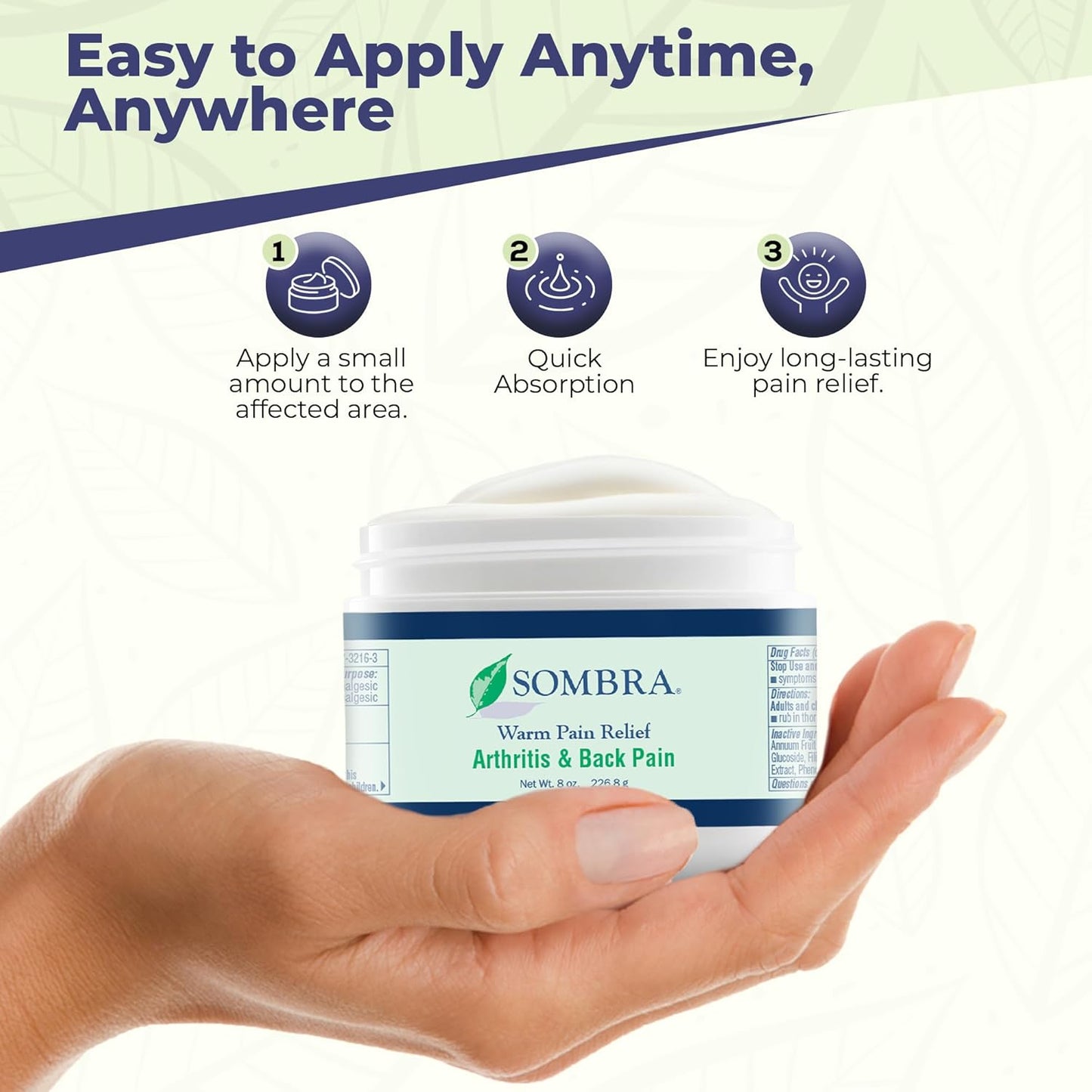 Sombra Warm Pain Relief Gel, Warm Relief for Arthritis and Chronic Pain Pre-Workout Muscle Rub Vegan Formula Free of Artificial Fragrances, Dyes, NSAIDs, Wax, Petroleum, Alcohol - 8oz (2 Pack)