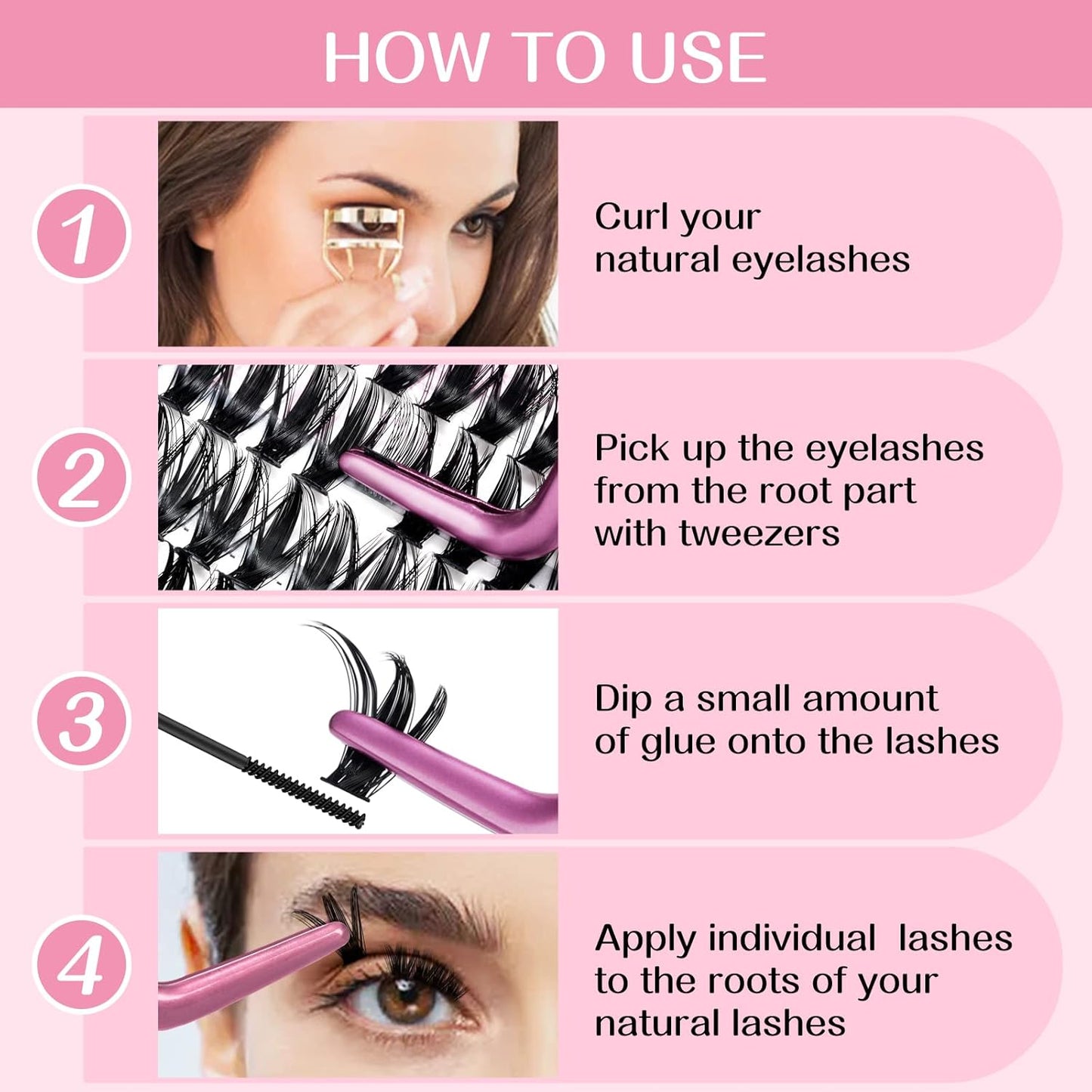 280 Pcs Individual Lashes 50D-D-9-16mix Wispy Cluster Lashes That Look Like Eyelash Extensions DIY At Home