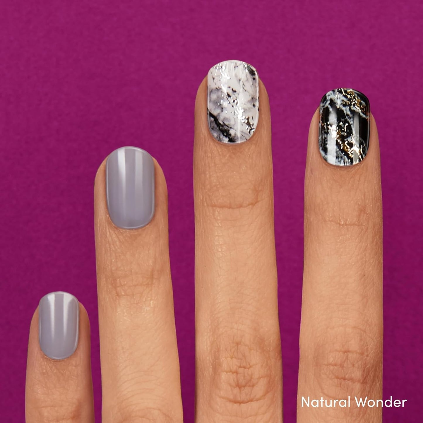 Dashing Diva Gloss Nail Strips Bundle - The Light Marble Collection - Natural Wonder & Ivy Opal - UV Free, Chip Resistant, Long Lasting Gel Stickers - Contains 2 Sets
