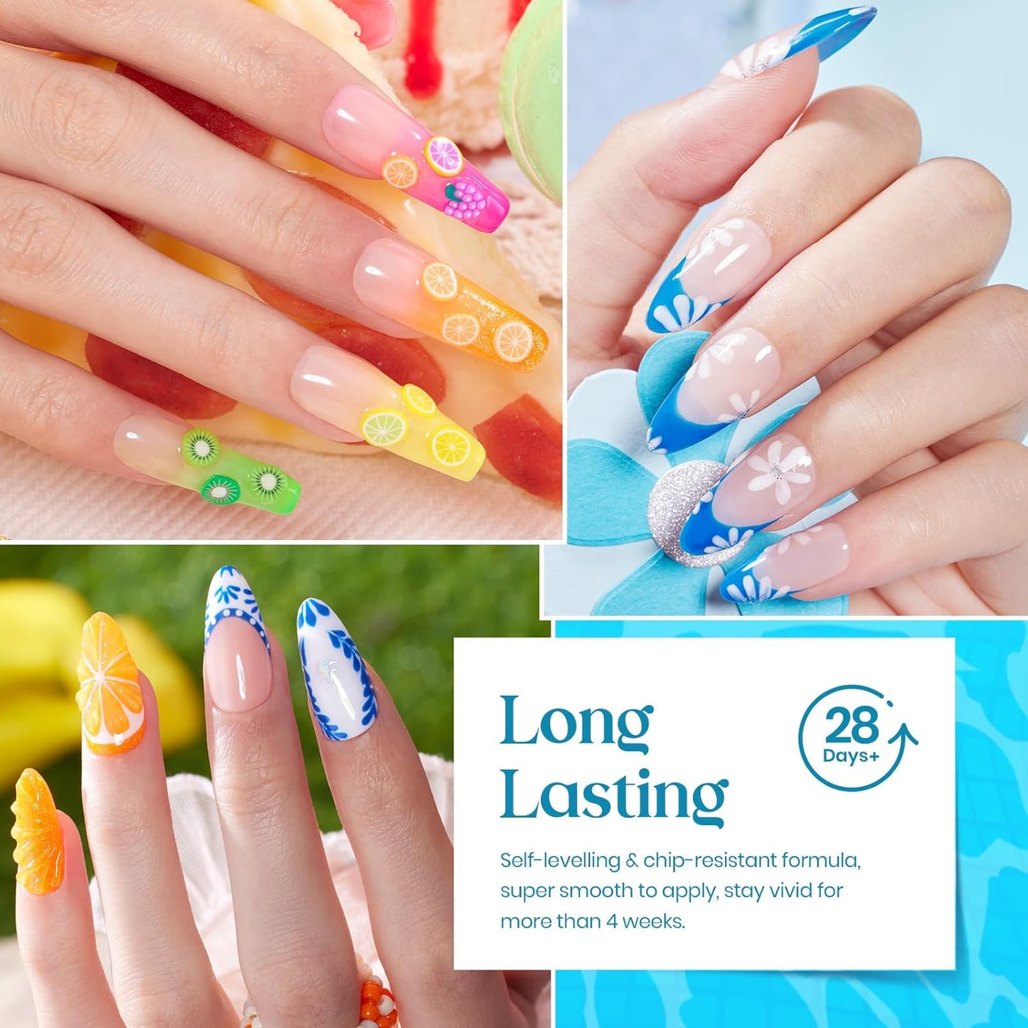 Beetles Summer Gel Nail Polish Set, 20 Colors Pastel Neon Pink Yellow Green Blue White Glitter Gel Nail Polish Kit Base Coat Matte Glossy Top Coat Soak off Uv Gift for Women
