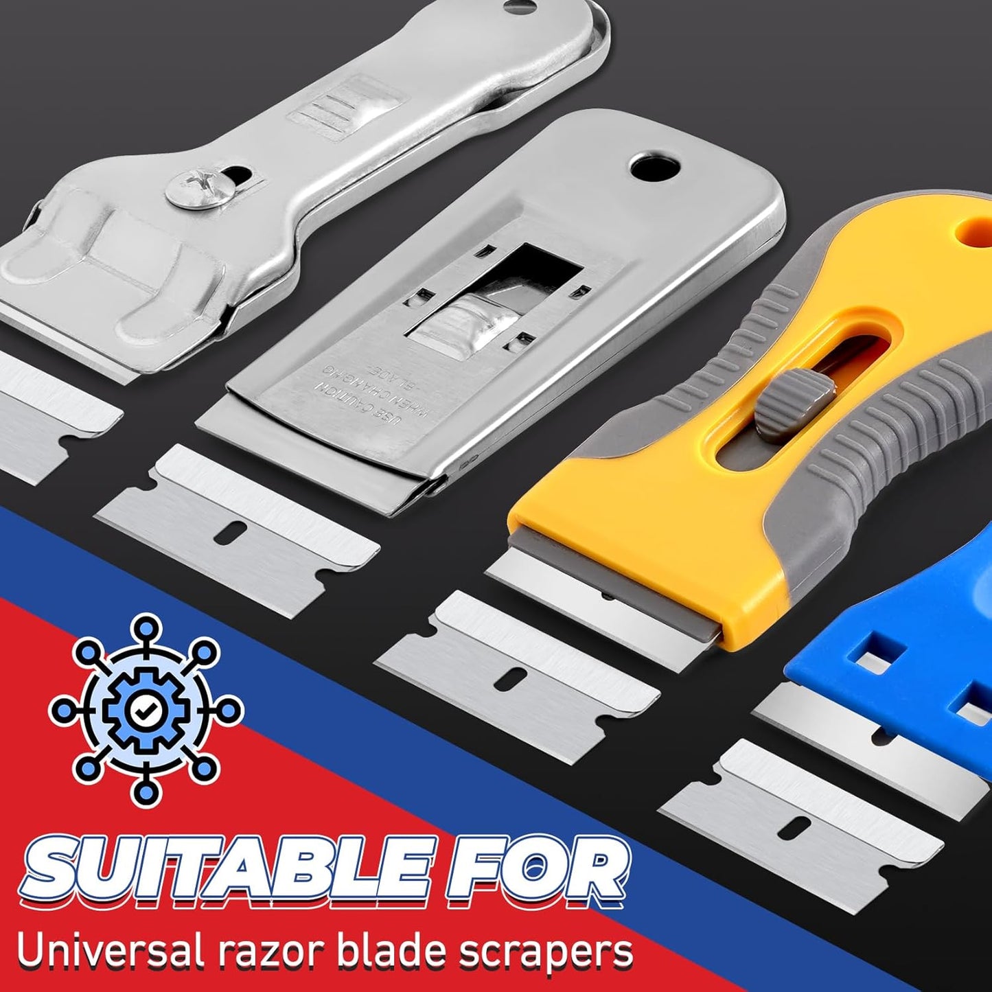 DIYSELF Single Edge Razor Blades, 200 Pcs - High Carbon Steel Razor Blades for Removing Decals, Stickers