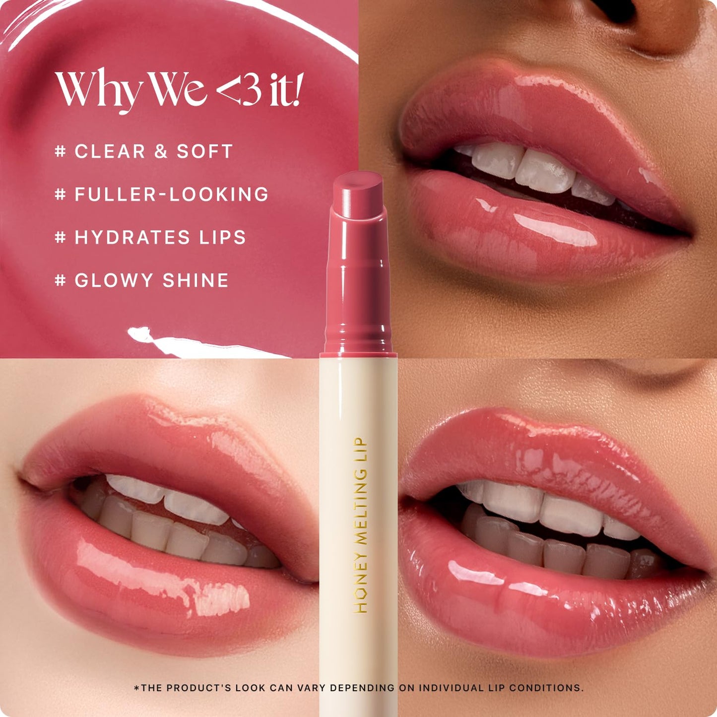 Nature Republic HONEY MELTING LIP (03 BERRY) SOFT LIP STICK, Hydrating Gloss, Moisturizing balms, Sheer tint, Shine & Glowy Finish, korean make up
