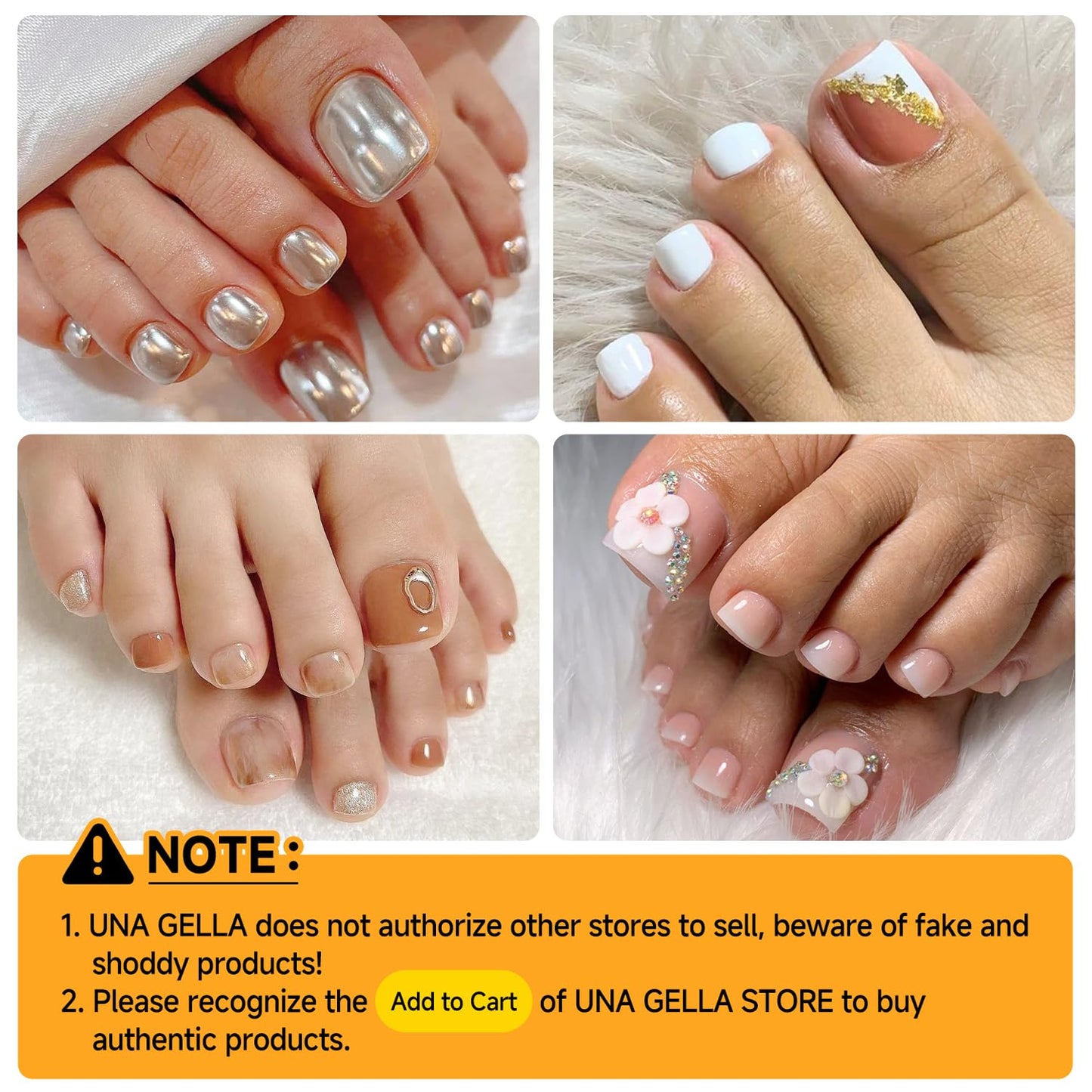 UNA GELLA Toe Nail Tips 504Pcs Short Square False Soft Gel Full Cover Fake Toe Nails Matte Toe Nails 12 Sizes Pre-shape Fake Toenails Gel Toe Nail Tips For Nail Extension Home DIY Nail Salon