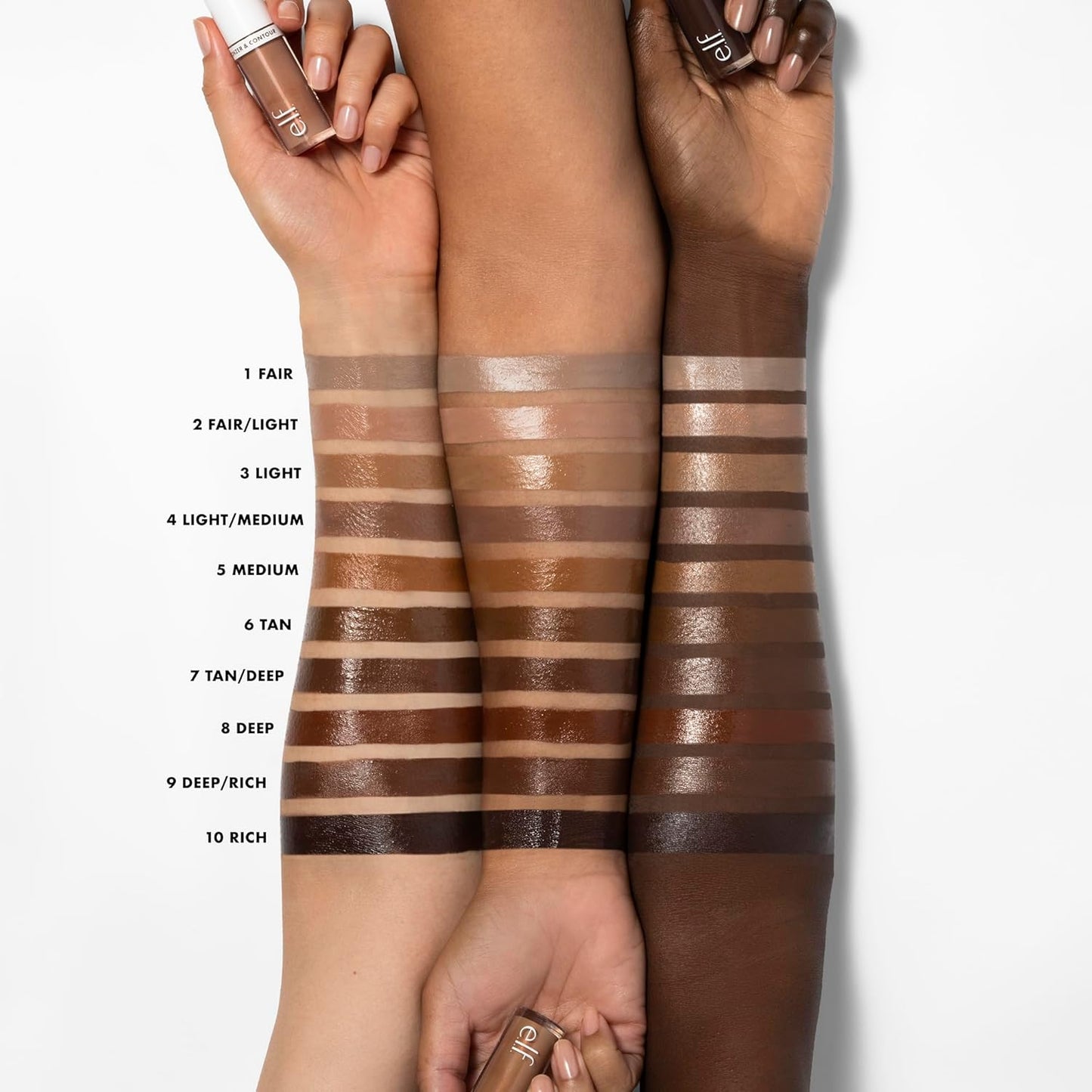 e.l.f. Camo Liquid Bronzer & Contour, Silky Highly Pigmented Formula, Creates a Long-Lasting Bronzed Glow & Natural Look, Vegan & Cruelty-Free, 1 Fair