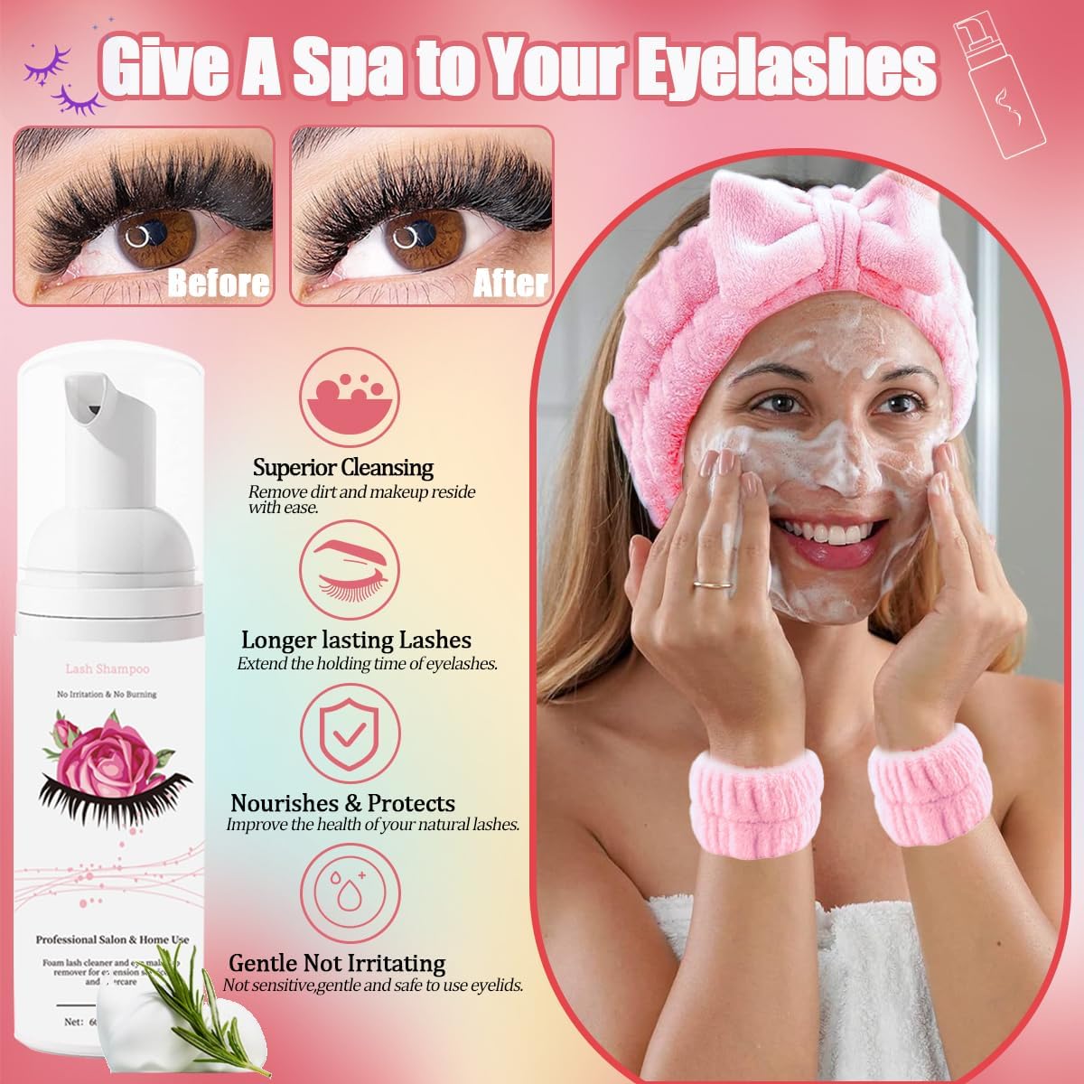 DIY Lash Extension Kit 630Pcs 10-18mm D Curl Lashes Clusters with Lash Bond and Seal Glue Remover Lash Shampoo Cleansing Brush Headband Wristband Tweezers Eyelash Brush Applicator