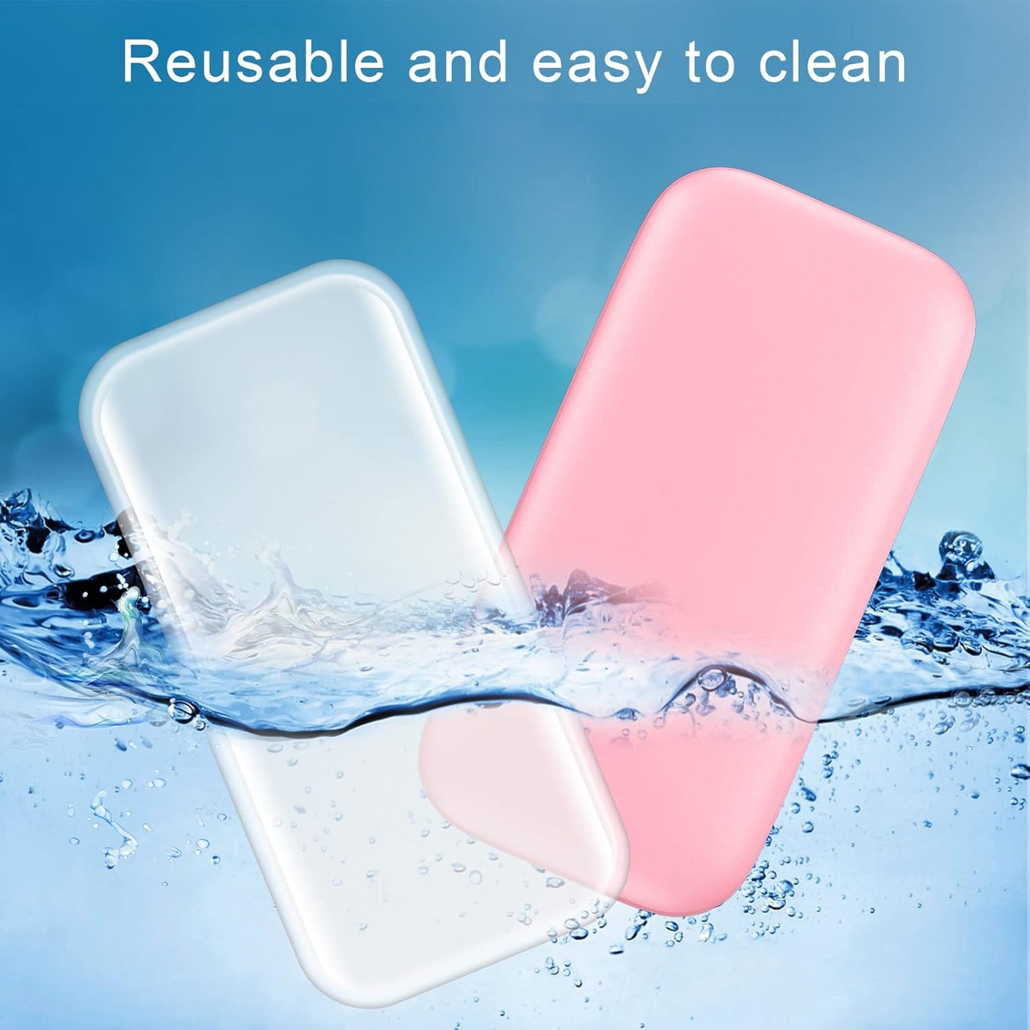 6PCS Silicone False Eyelash Holder Pads for Eyelash Extensions Loose Lash, Reusable Eyelash Extensions Tools, Transparent and Pink