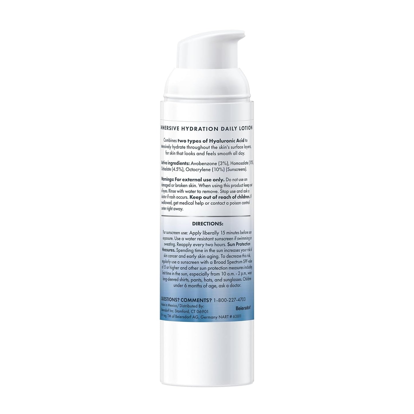 Eucerin Face Immersive Hydration Daily Face Lotion Broad Spectrum SPF 30 Sunscreen, Daily Moisturizer with Hyaluronic Acid Smooths Fine Lines and Wrinkles, 2.5 Fl Oz Bottle