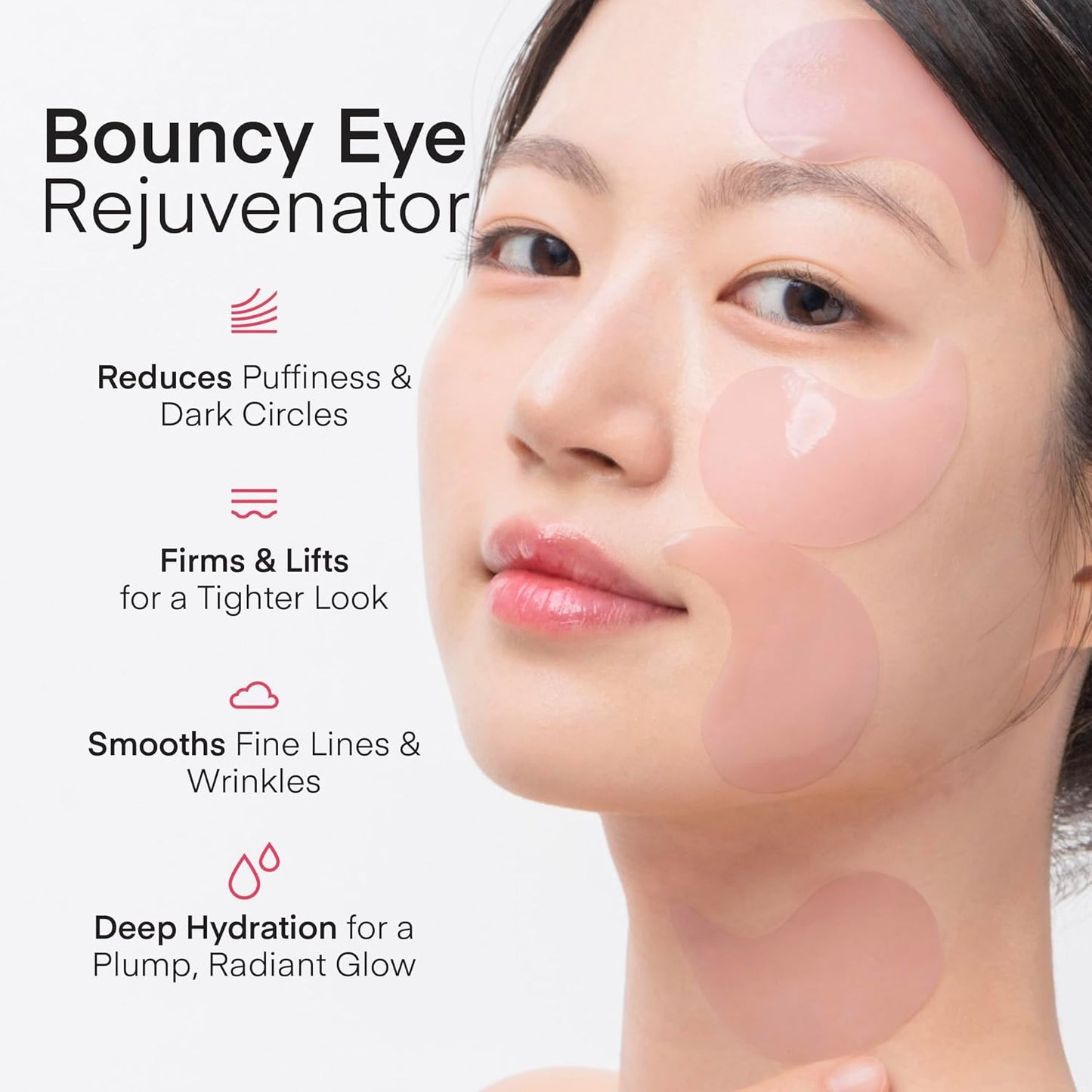 TEREZ & HONOR Peptide Collagen Under Eye Patches - 60 Korean Firming, Glowing & Hydrating Hydrogel Mask for Puffy Eyes, Dark Circles, Wrinkles, Fine Lines, Undereye Bags - Anti-Aging Eye Gel Pads