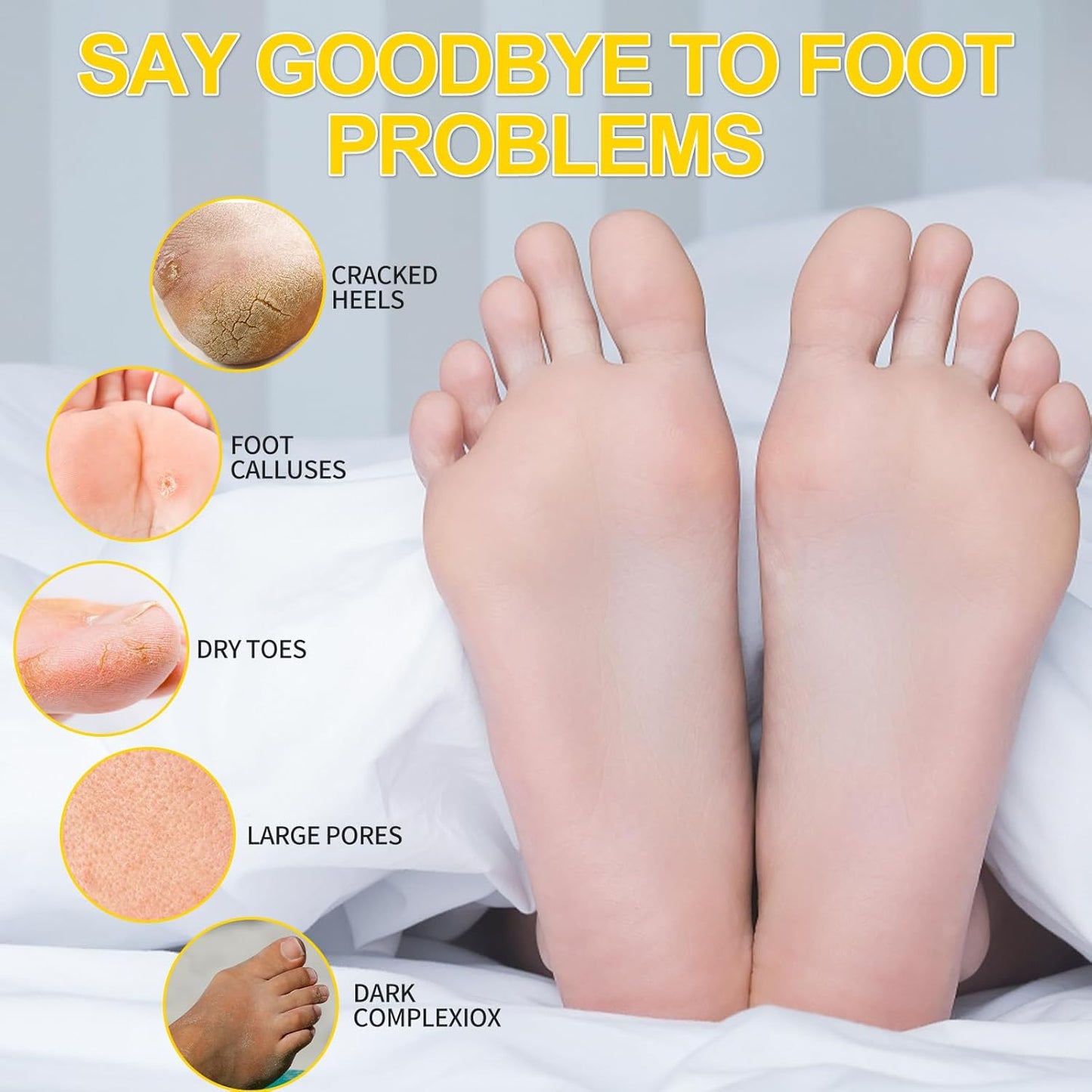 Pedicure Kit Foot Soak Set: Bubble Salt, Sugar Scrub, Massage Mask, Massage Lotion in a Box, 4 Step Foot Spa Kit for Dry Feet, Calluses and Tired Feet(3 Set Milky Flower)